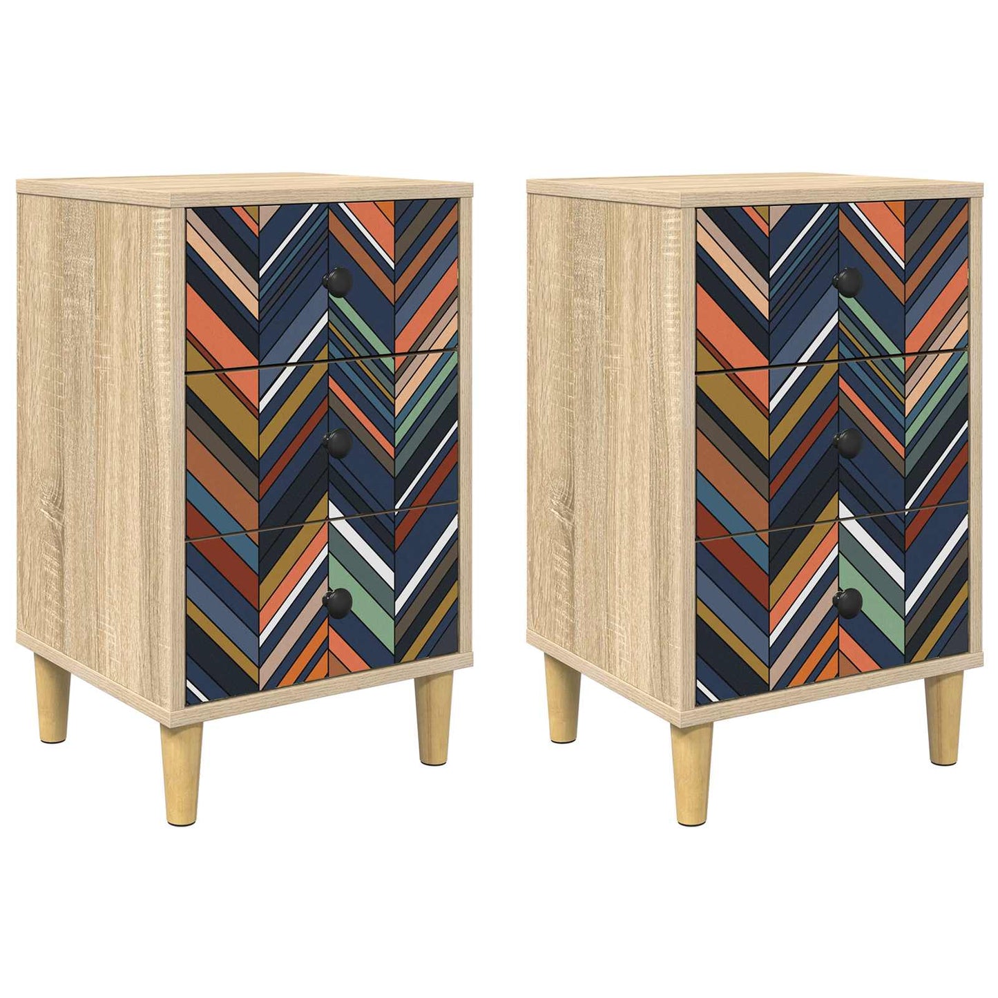 Nattbordskap OMMEN 2 stk. Sonoma eik 36 x 33 x 60 cm