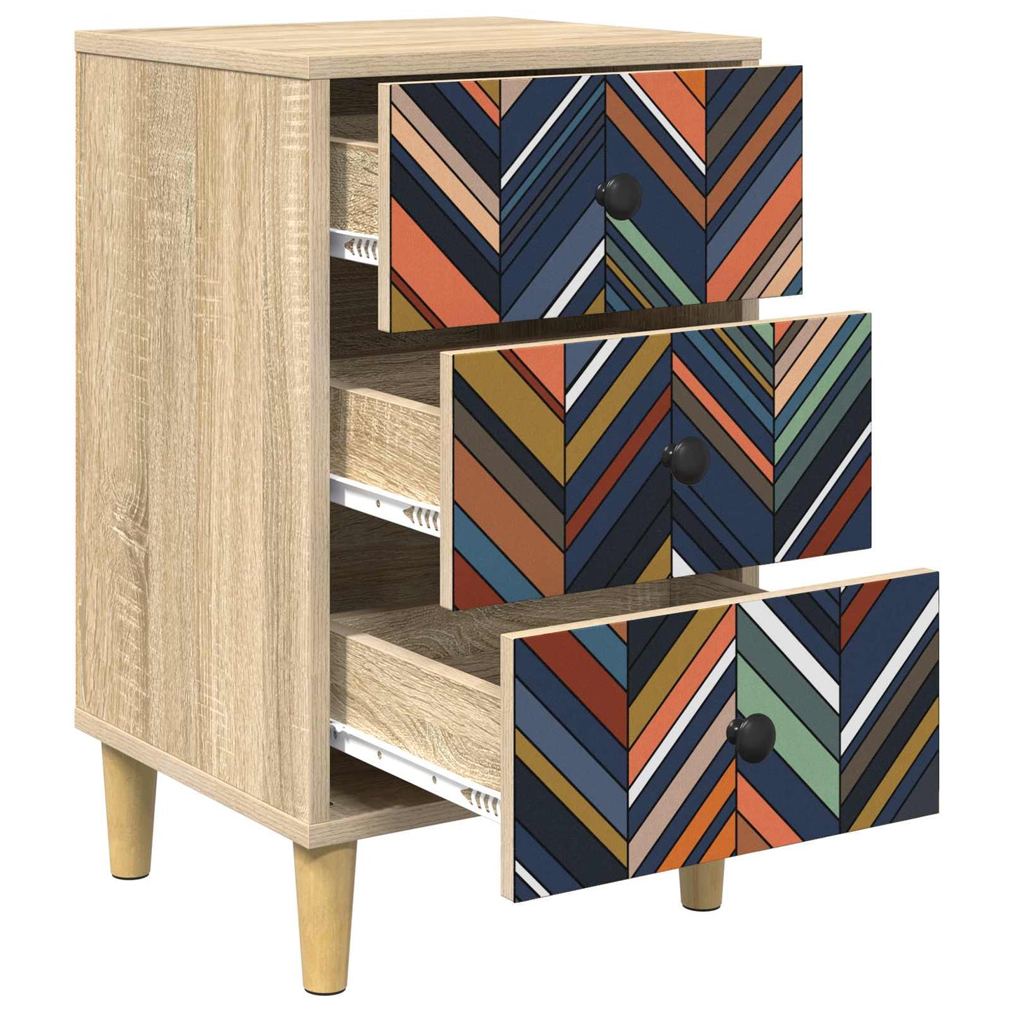 Nattbordskap OMMEN 2 stk. Sonoma eik 36 x 33 x 60 cm
