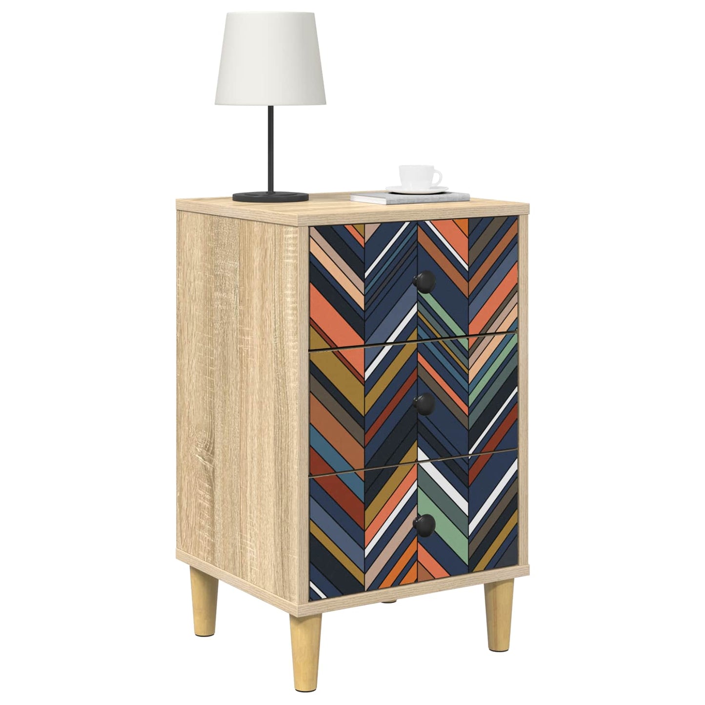 Nattbordskap OMMEN 2 stk. Sonoma eik 36 x 33 x 60 cm