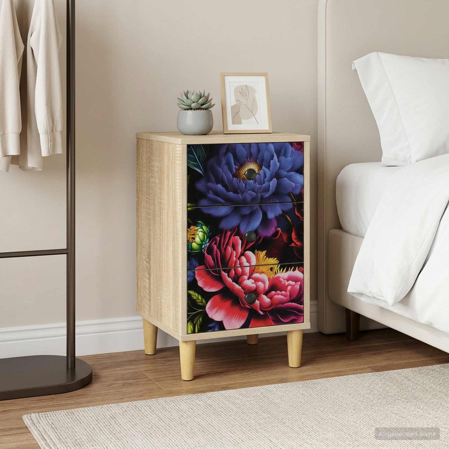 Nattbordskap KIEL 2 stk. Sonoma eik 36 x 33 x 60 cm