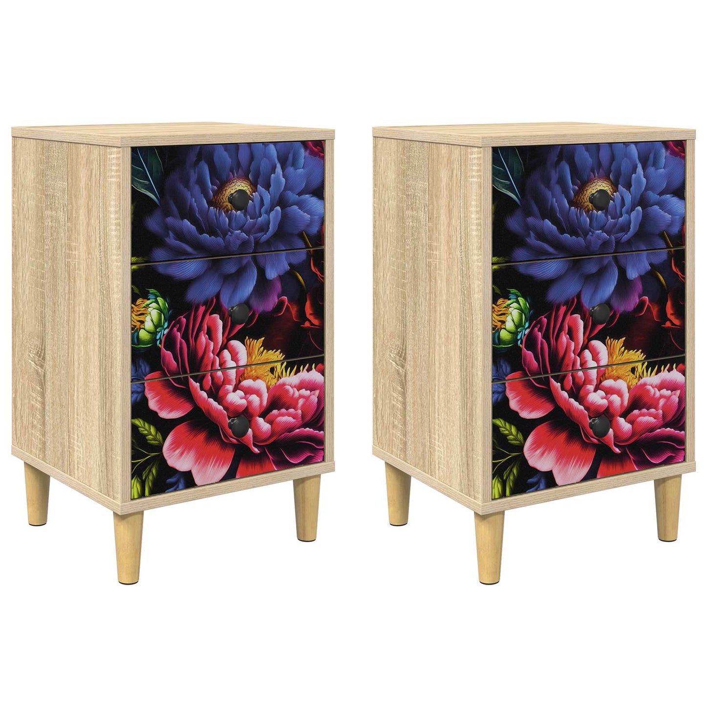 Nattbordskap KIEL 2 stk. Sonoma eik 36 x 33 x 60 cm