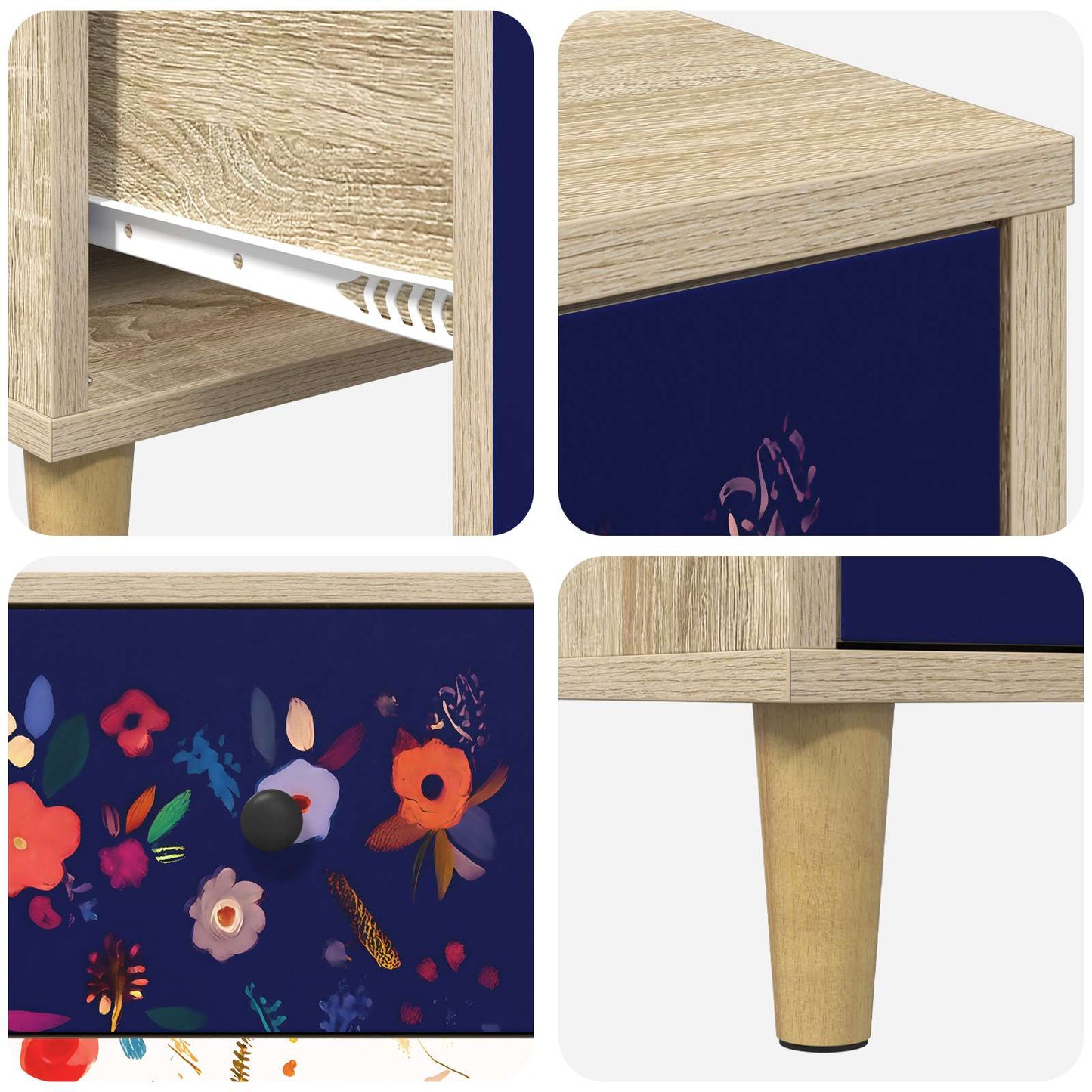 Nattbordskap MAINZ Sonoma eik 36 x 33 x 60 cm Konstruert tre