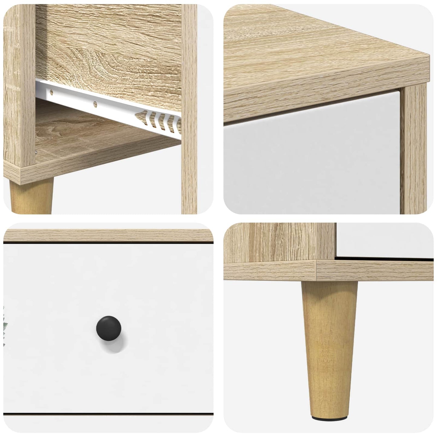 Nattbordskap HANAU Sonoma eik 36 x 33 x 60 cm Konstruert tre