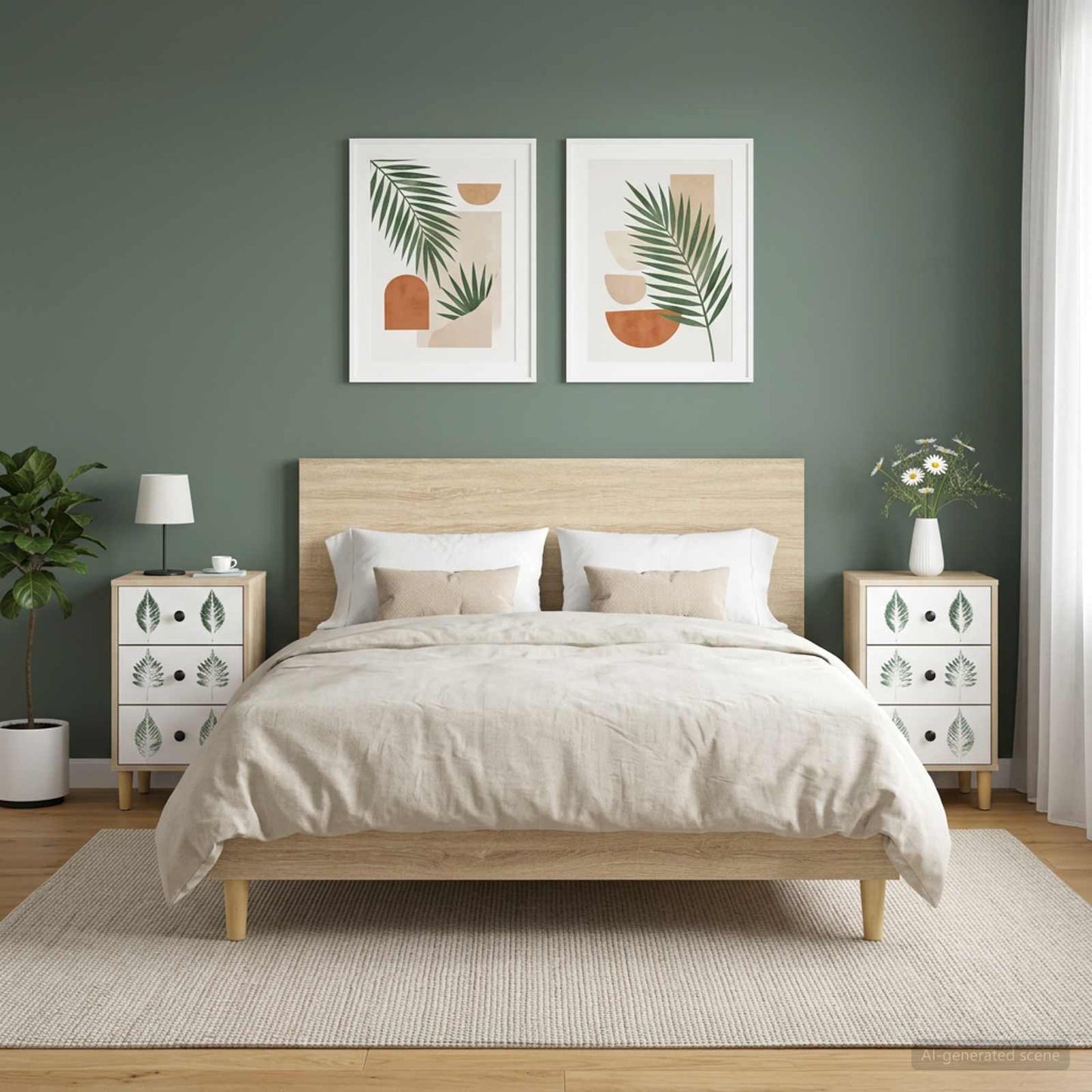 Nattbordskap HANAU 2 stk. Sonoma eik 36 x 33 x 60 cm