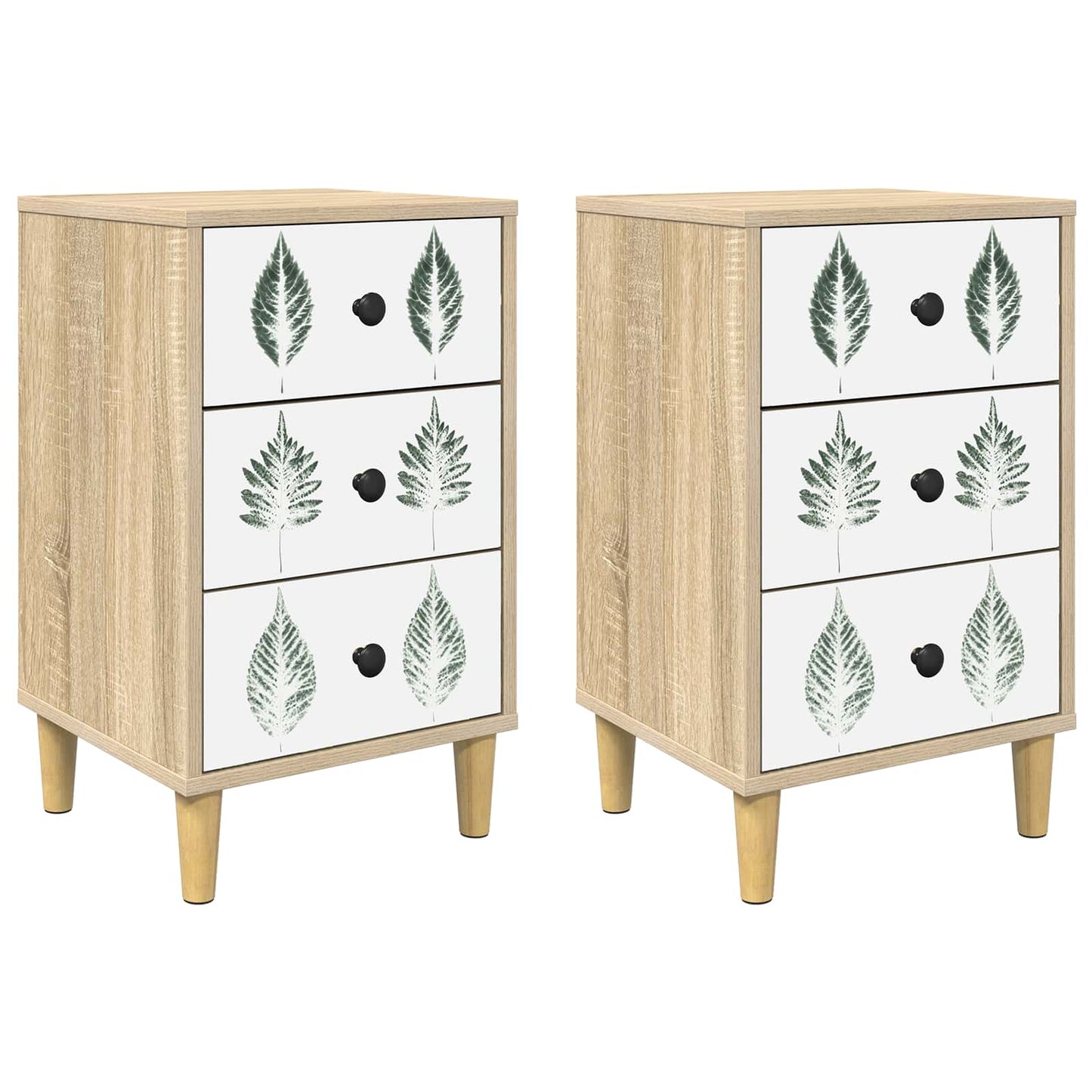 Nattbordskap HANAU 2 stk. Sonoma eik 36 x 33 x 60 cm