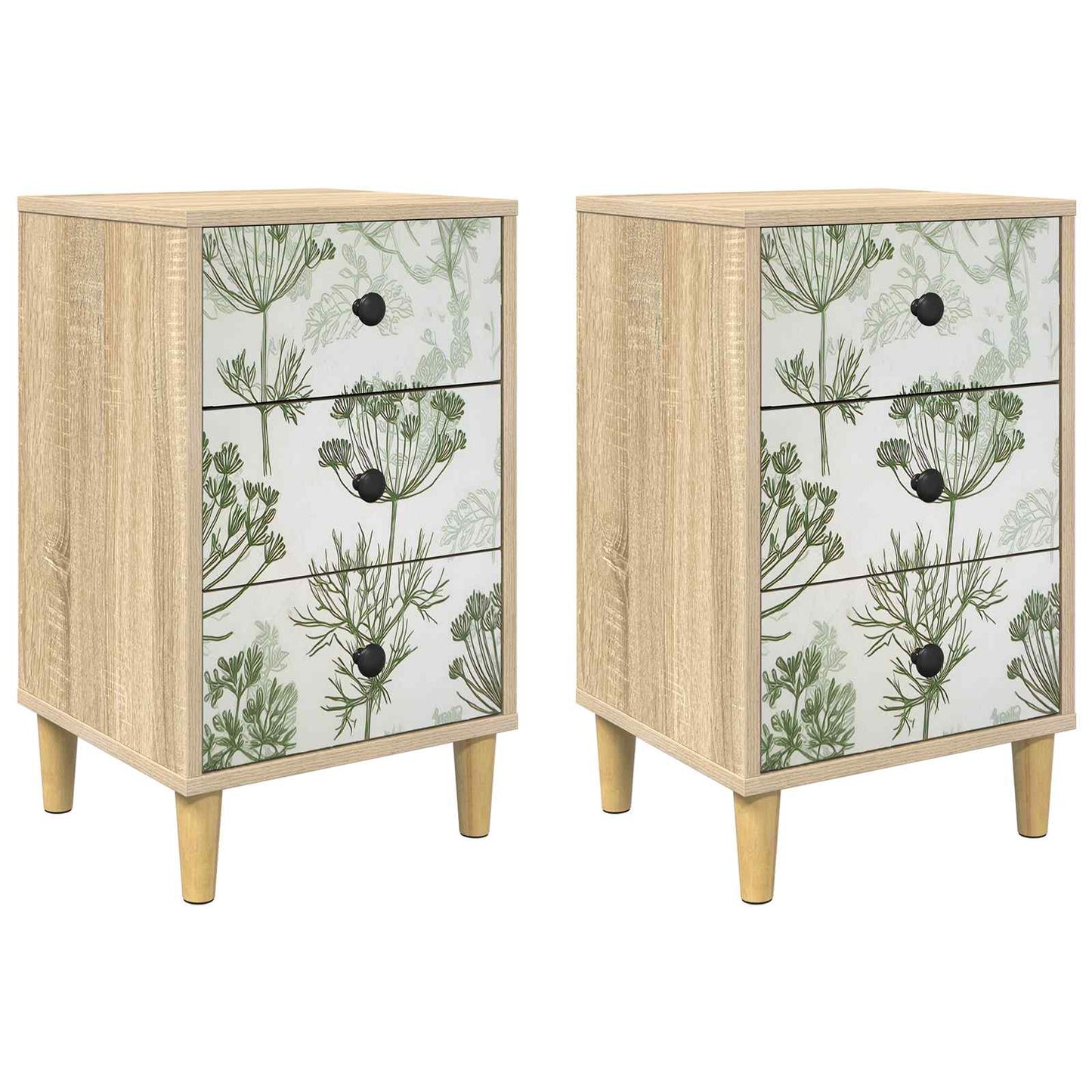 Nattbordskap GOTHA 2 stk. Sonoma eik 36 x 33 x 60 cm