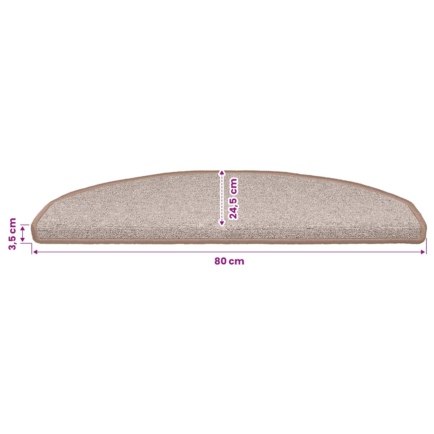 Selvlimende trappematter 15 pcs Lys Brun 80 x 24,5 x 3,5 cm