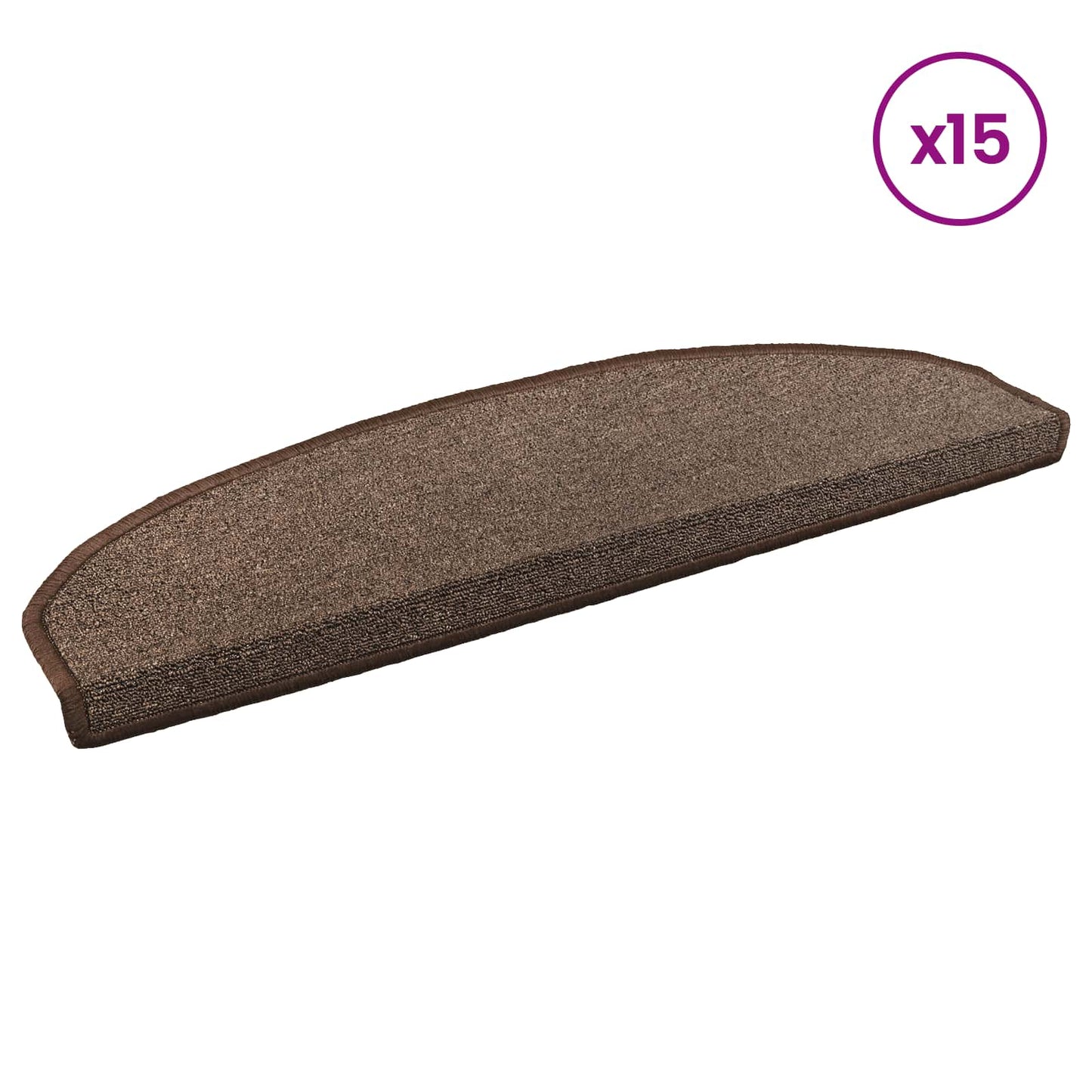 Selvlimende trappematter 15 pcs Kaffebrun 80 x 24,5 x 3,5 cm