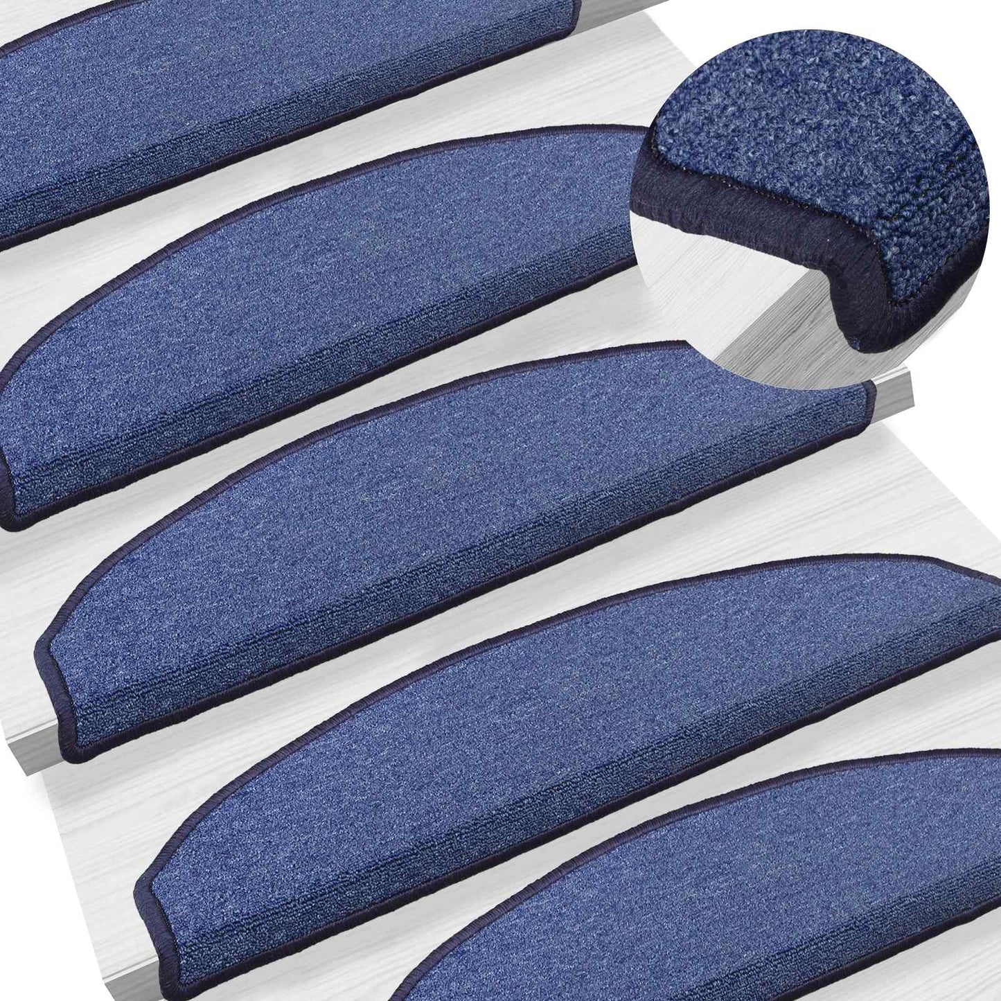 Selvlimende trappematter 15 pcs Blå 80 x 24,5 x 3,5 cm