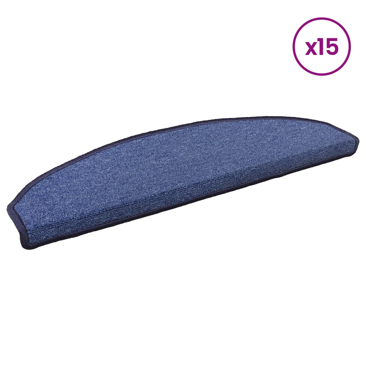 Selvlimende trappematter 15 pcs Blå 80 x 24,5 x 3,5 cm