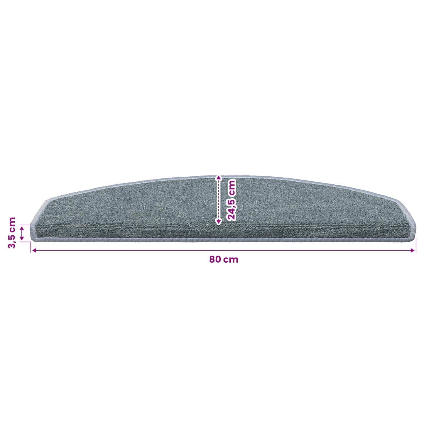 Selvlimende trappematter 15 pcs Havblå 80 x 24,5 x 3,5 cm