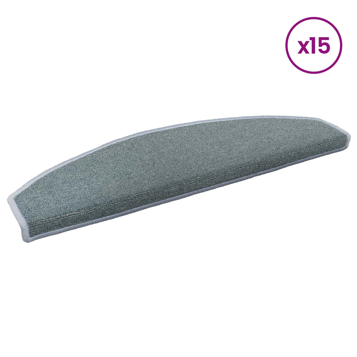 Selvlimende trappematter 15 pcs Havblå 80 x 24,5 x 3,5 cm