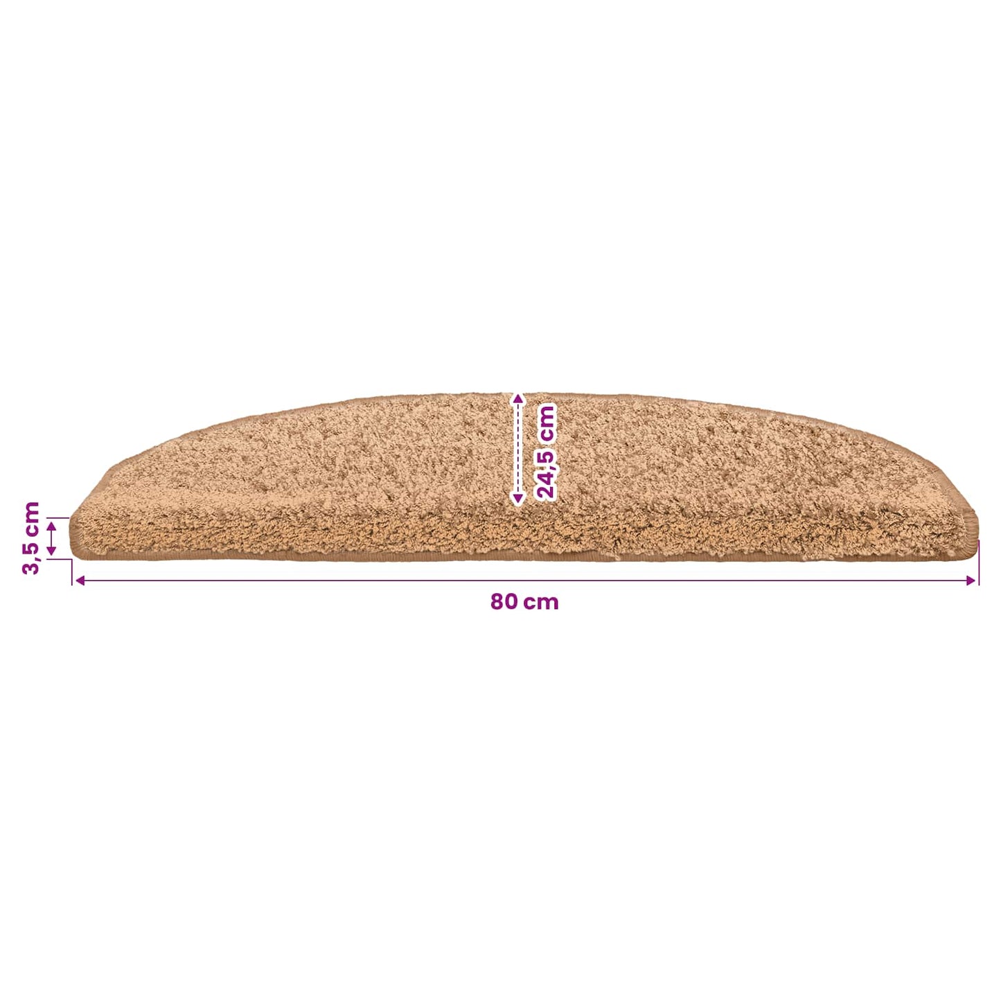 Selvlimende trappematter 15 pcs Beige 80 x 24,5 x 3,5 cm