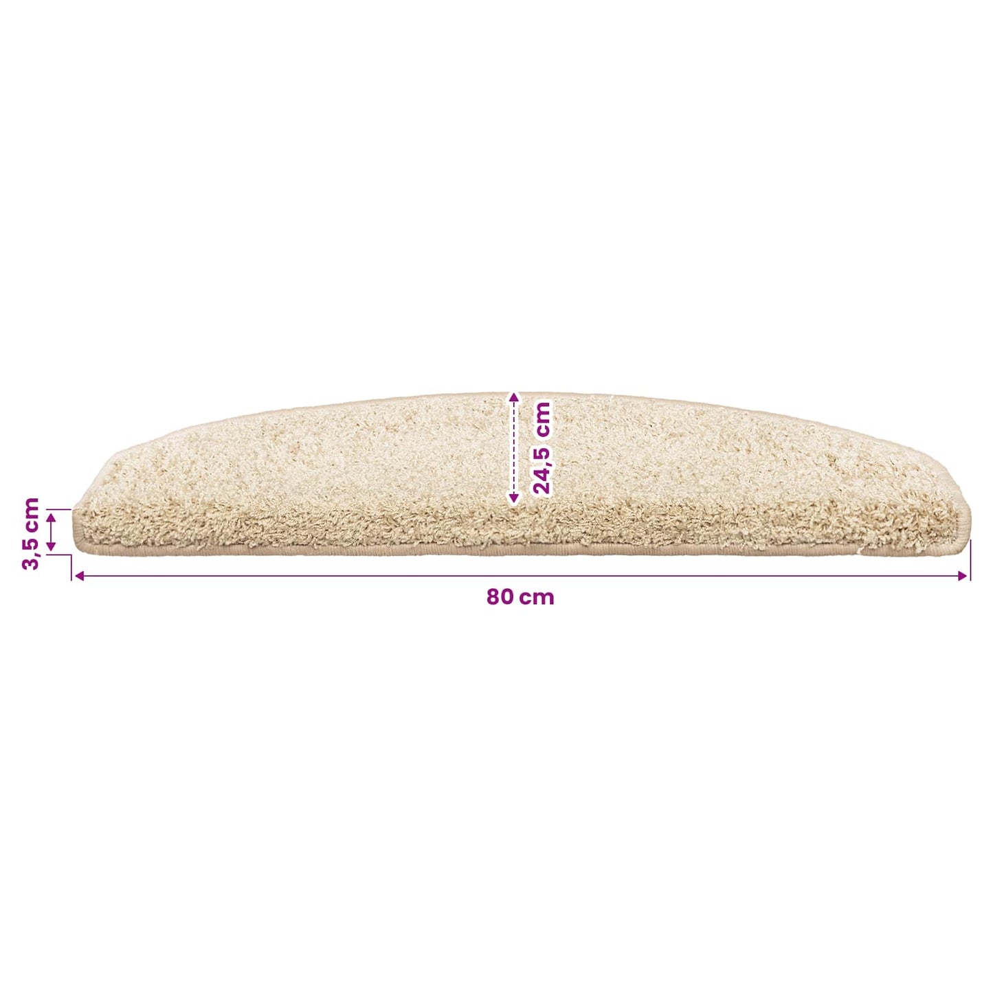 Selvlimende trappematter 15 pcs Lys Brun 80 x 24,5 x 3,5 cm
