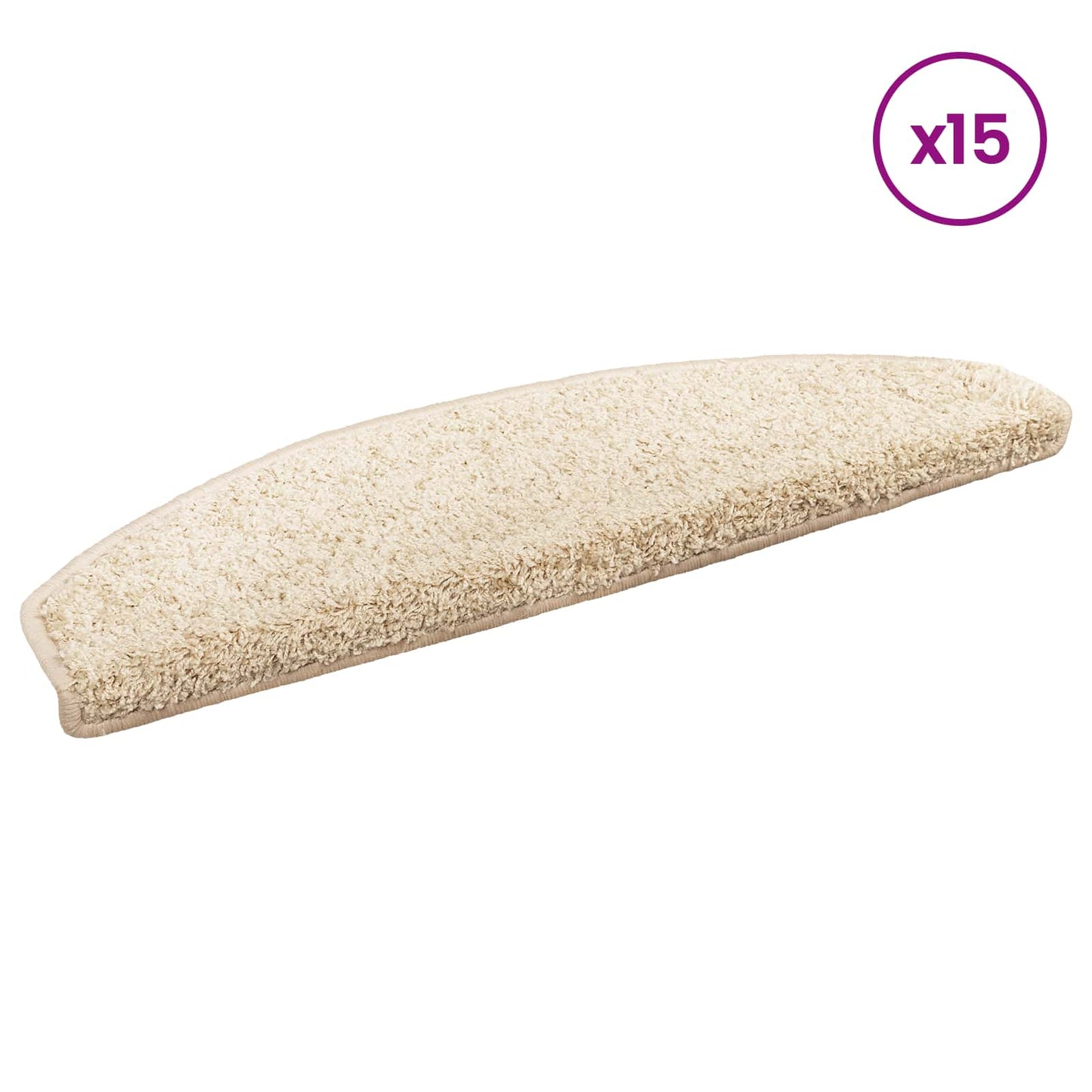 Selvlimende trappematter 15 pcs Lys Brun 80 x 24,5 x 3,5 cm