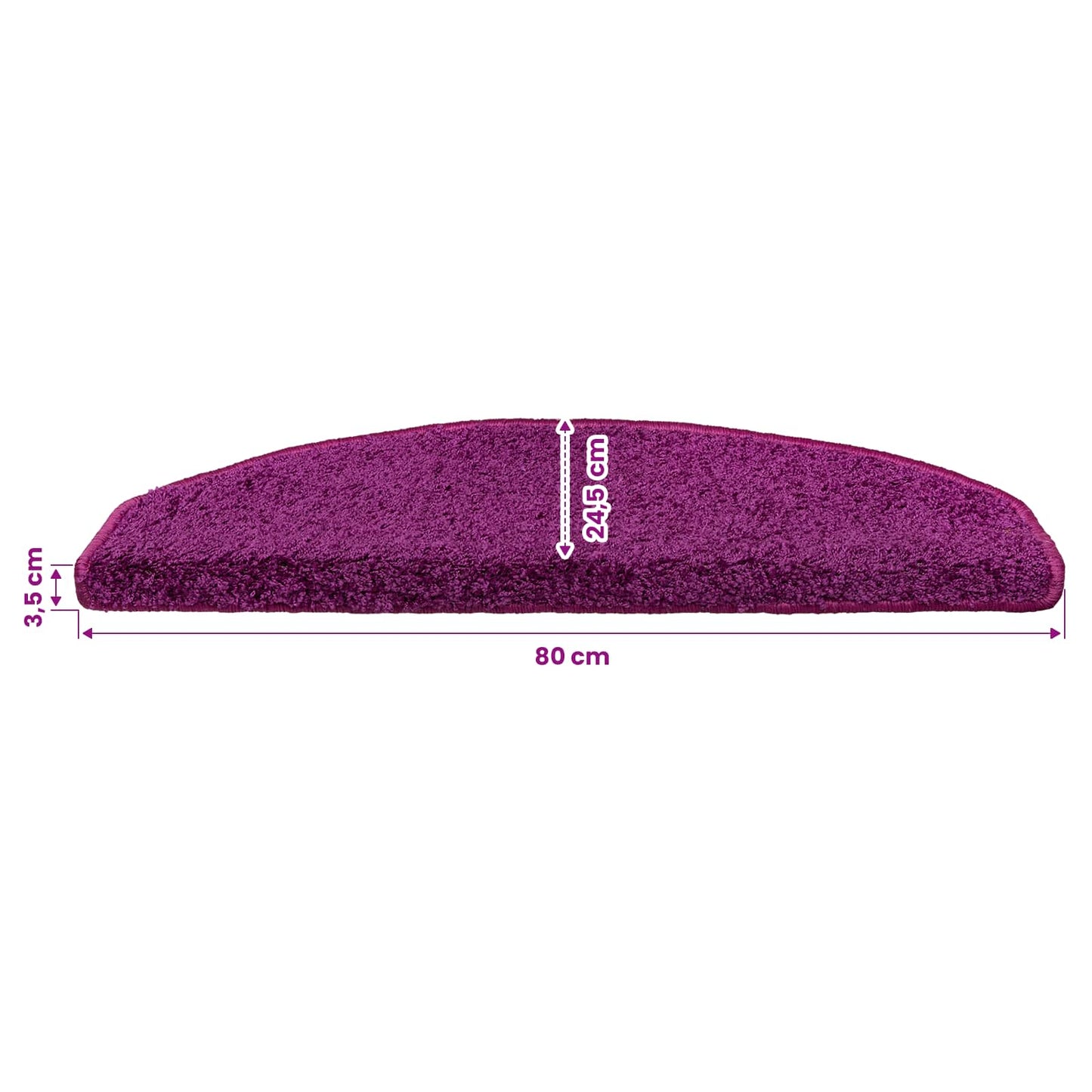 Selvlimende trappematter 15 pcs Violet 80 x 24,5 x 3,5 cm