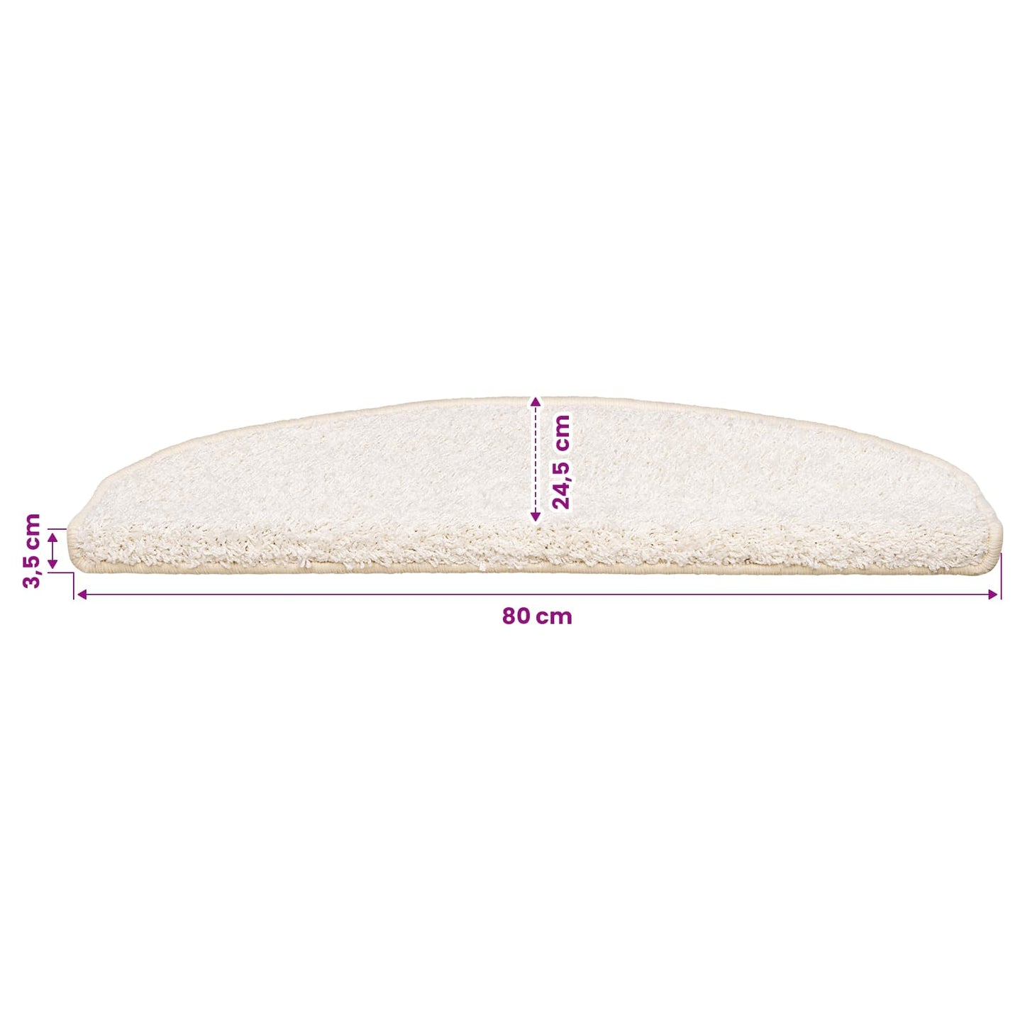 Selvlimende trappematter 15 pcs Hvit 80 x 24,5 x 3,5 cm