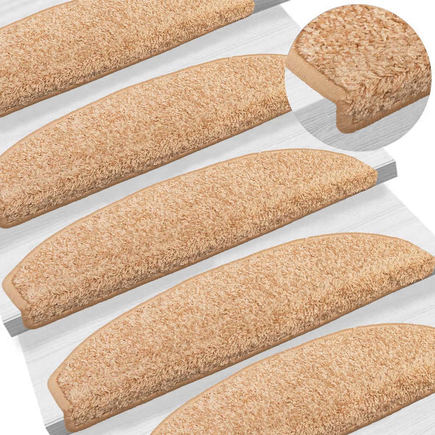 Selvlimende trappematter 15 pcs Gull 80 x 24,5 x 3,5 cm