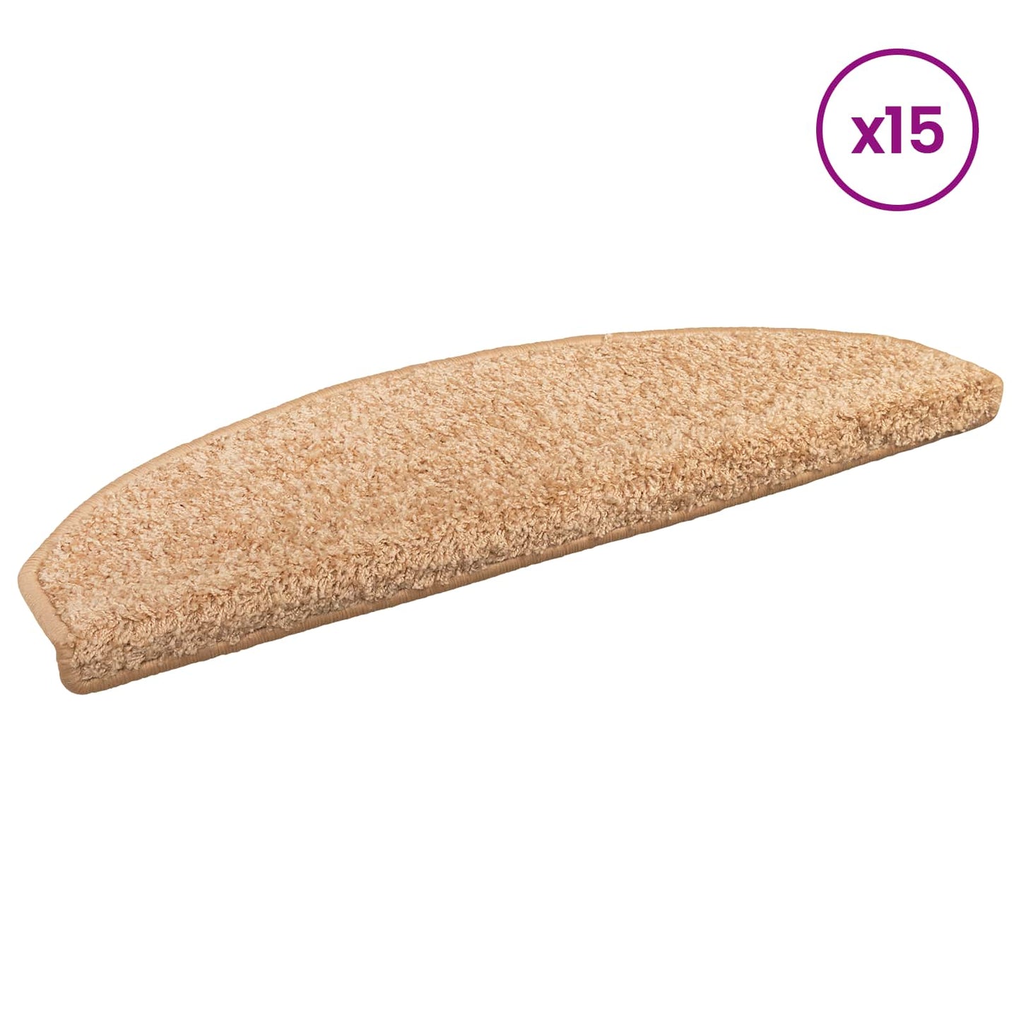 Selvlimende trappematter 15 pcs Gull 80 x 24,5 x 3,5 cm