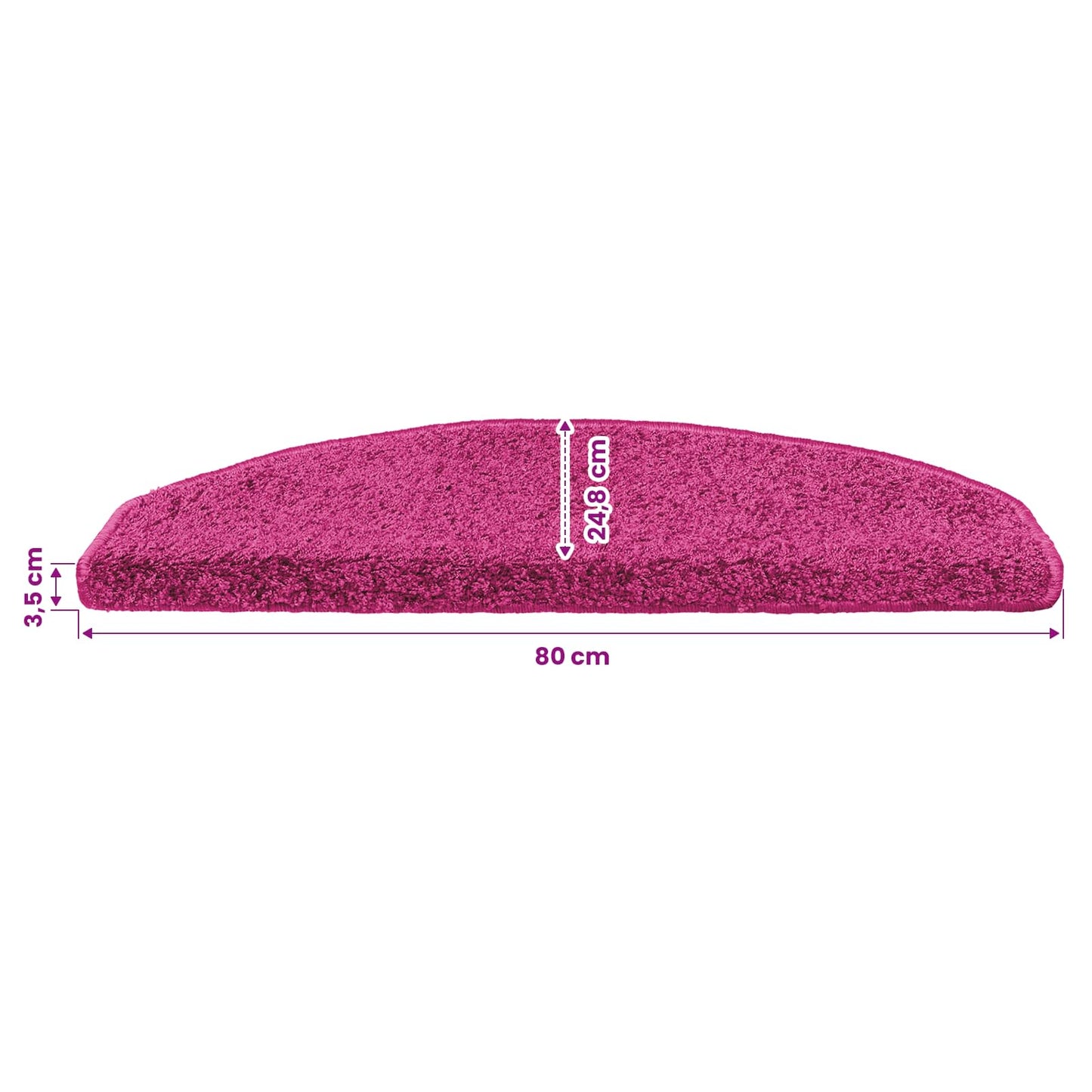Selvlimende trappematter 15 pcs Rosa 80 x 24,5 x 3,5 cm