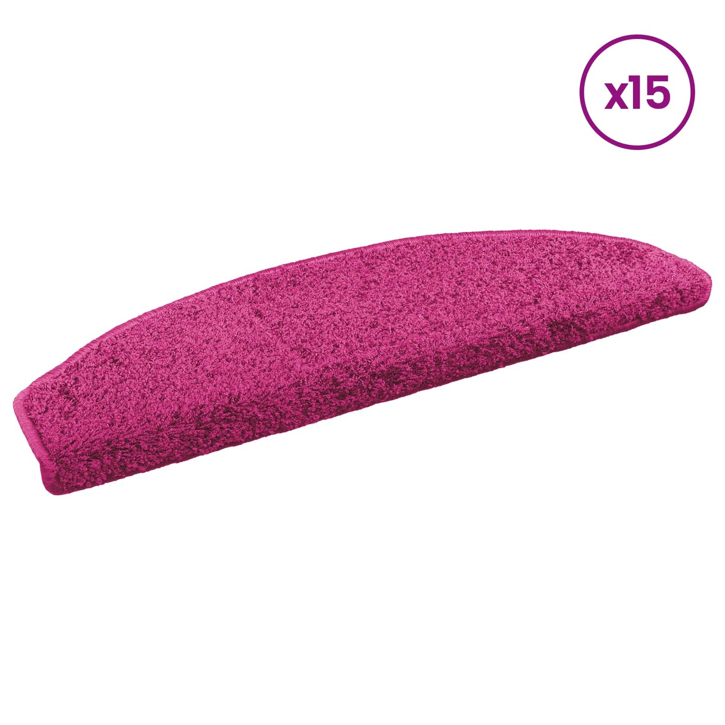 Selvlimende trappematter 15 pcs Rosa 80 x 24,5 x 3,5 cm