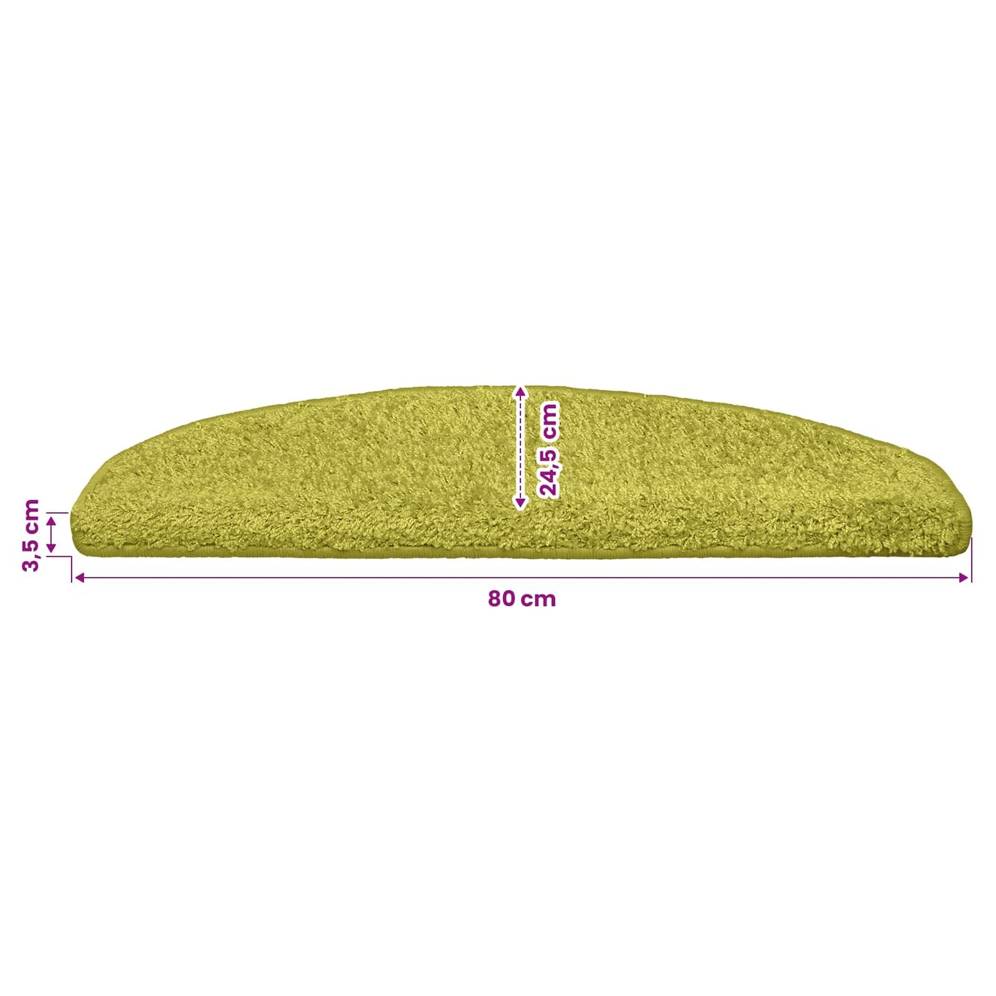 Selvlimende trappematter 15 pcs Grønn 80 x 24,5 x 3,5 cm