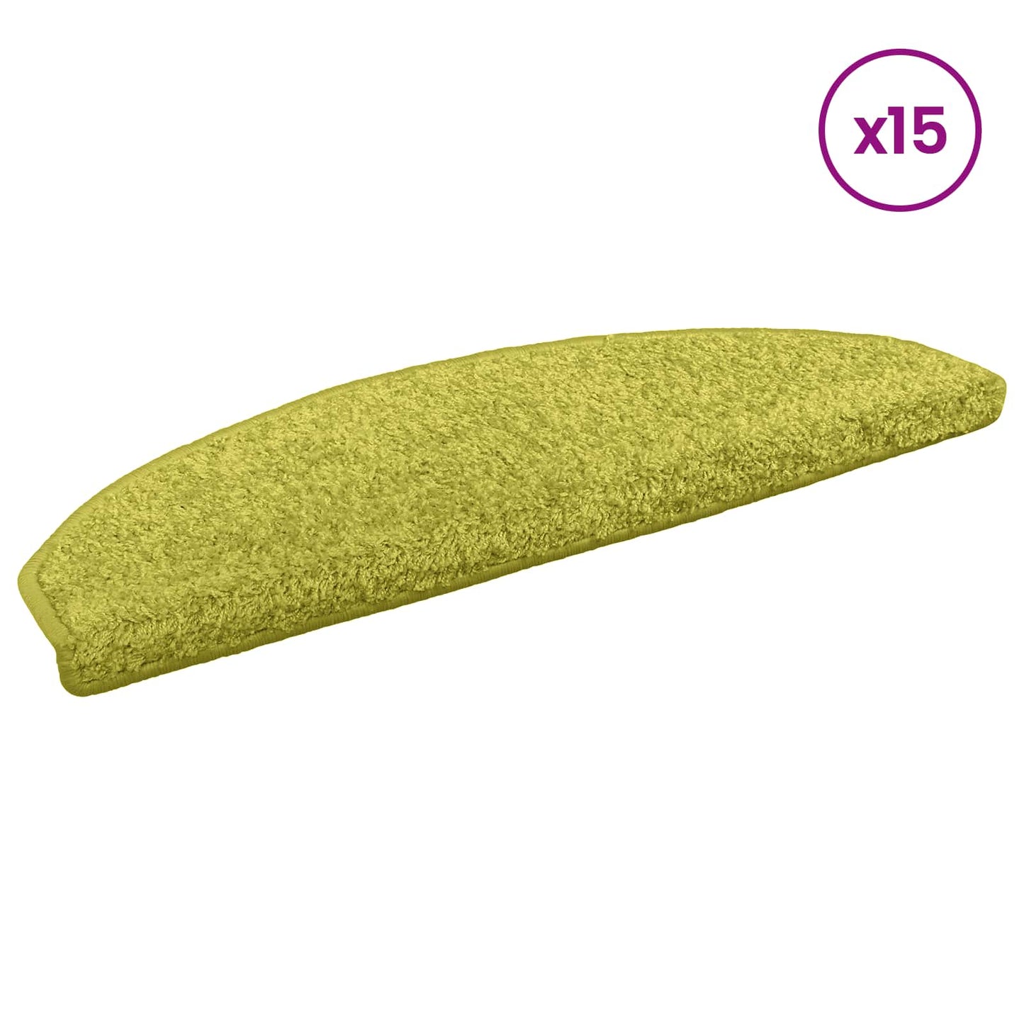 Selvlimende trappematter 15 pcs Grønn 80 x 24,5 x 3,5 cm