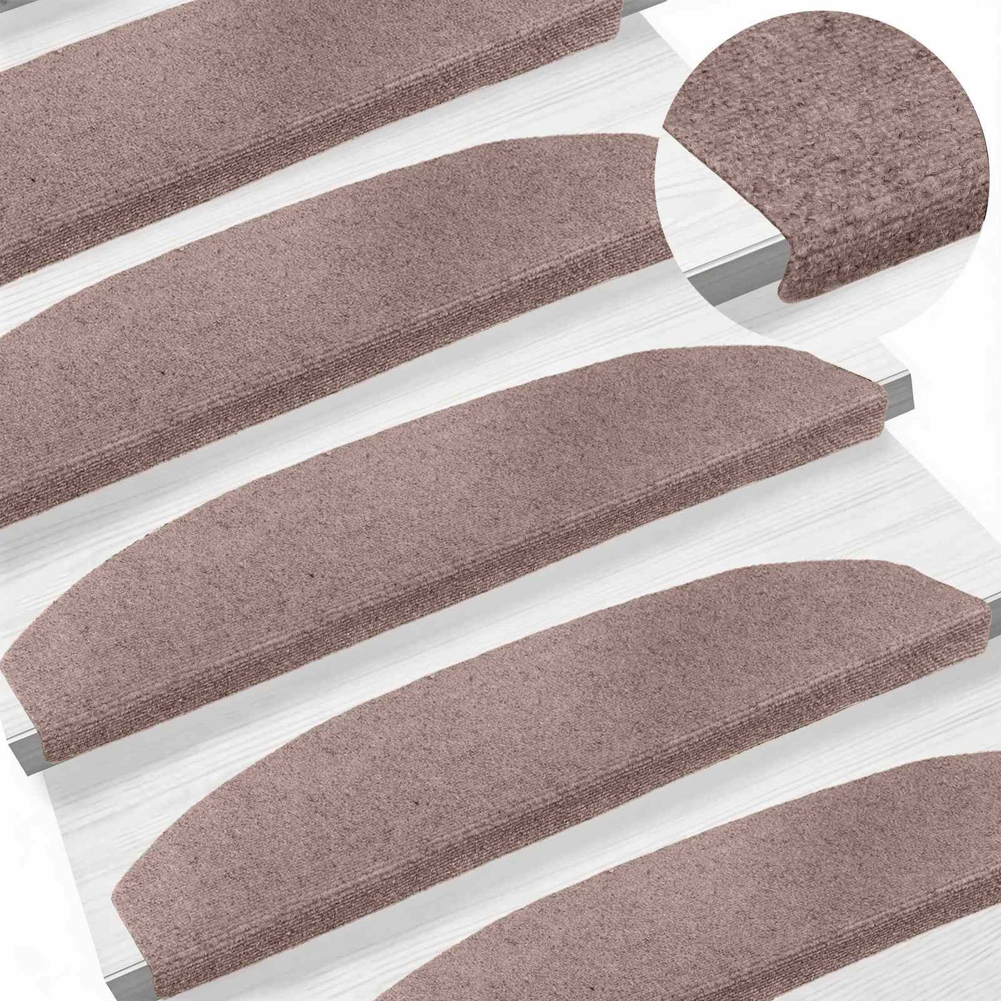 Selvlimende trappematter 15 pcs Beige 80 x 24,5 x 3,5 cm