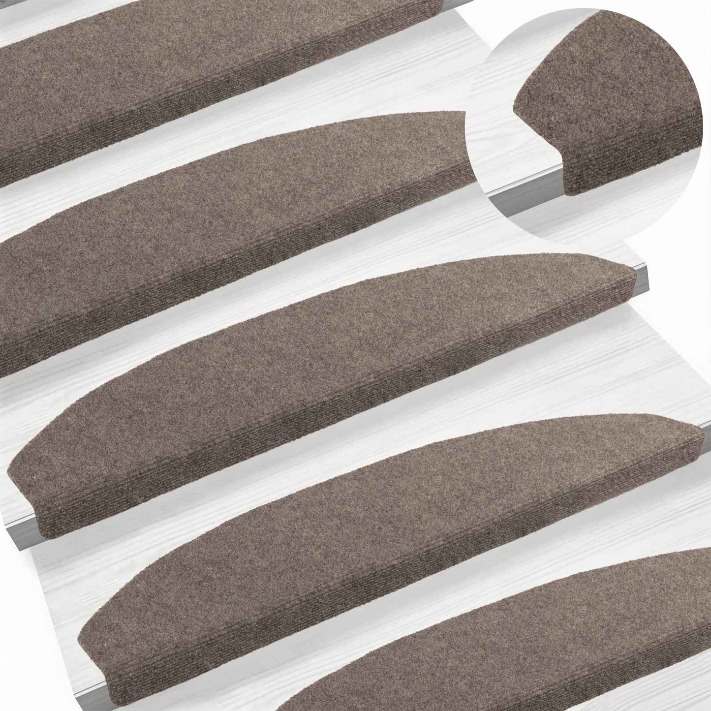 Selvlimende trappematter 15 pcs Mocca 80 x 24,5 x 3,5 cm