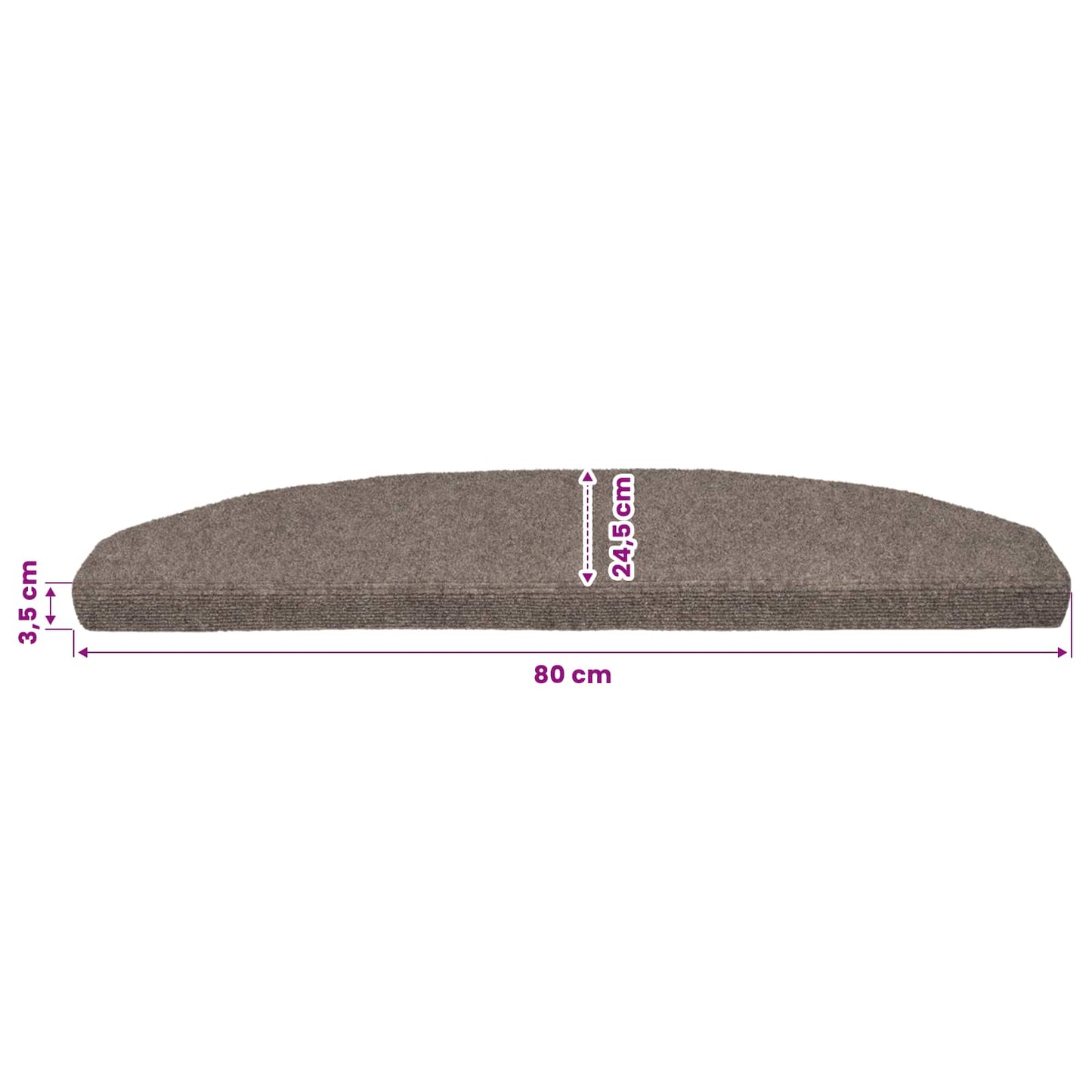 Selvlimende trappematter 15 pcs Mocca 80 x 24,5 x 3,5 cm