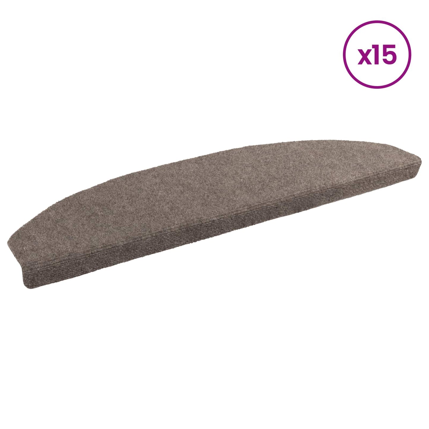 Selvlimende trappematter 15 pcs Mocca 80 x 24,5 x 3,5 cm