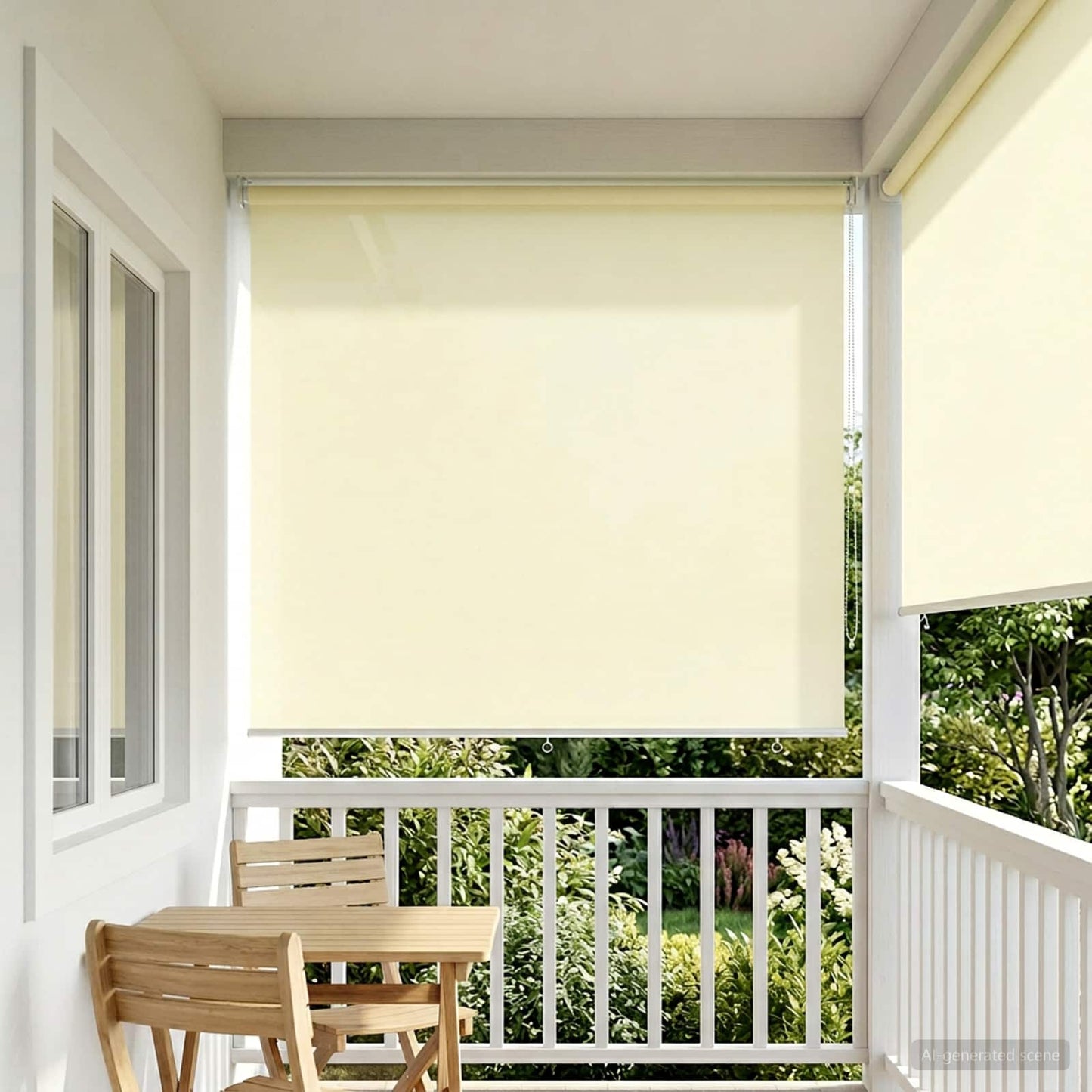 Rullegardin UV-beskyttelse Krem 160 x 140 cm Polyester