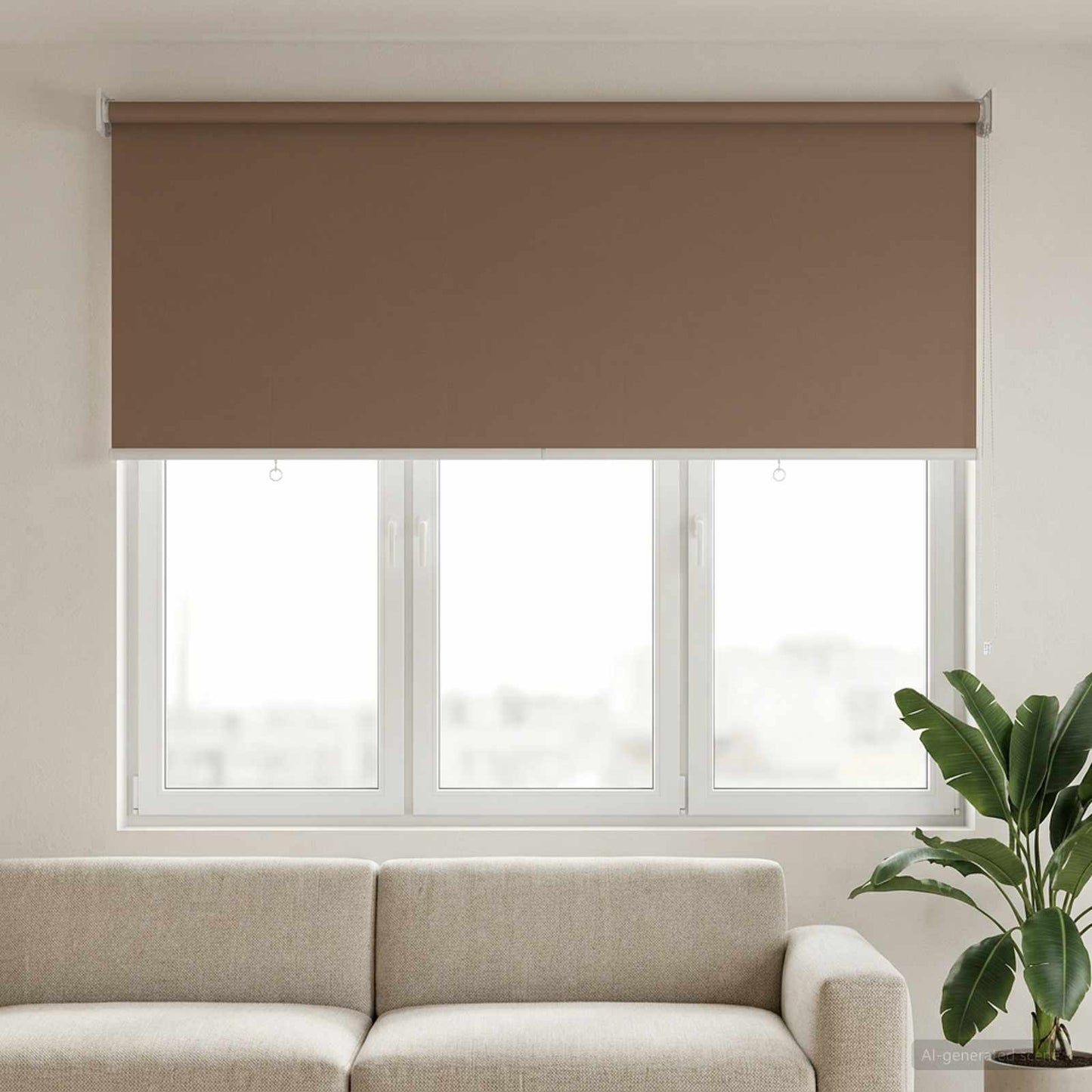 Rullegardin UV-beskyttelse Gråbrun 120 x 140 cm Polyester