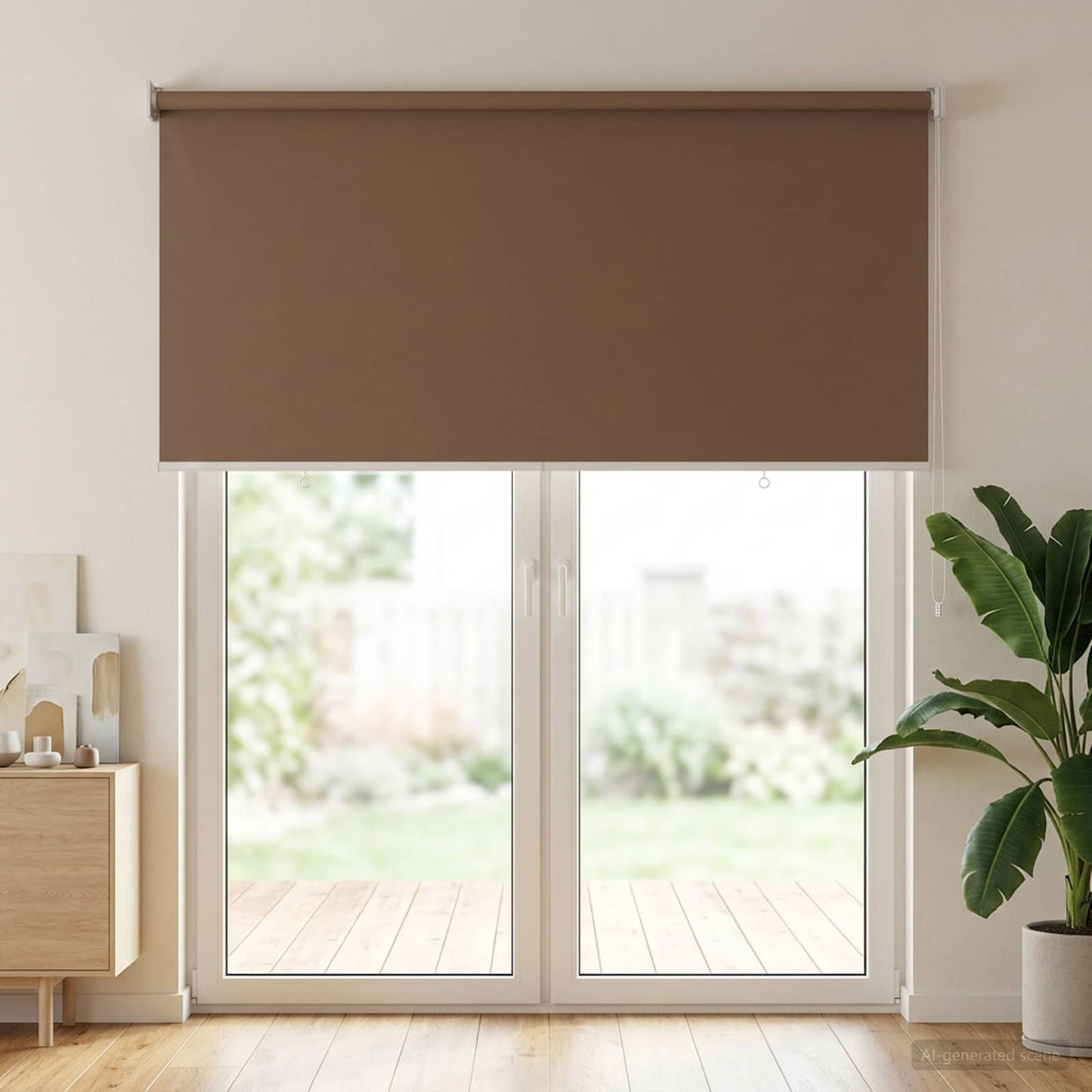 Rullegardin UV-beskyttelse Gråbrun 120 x 230 cm Polyester