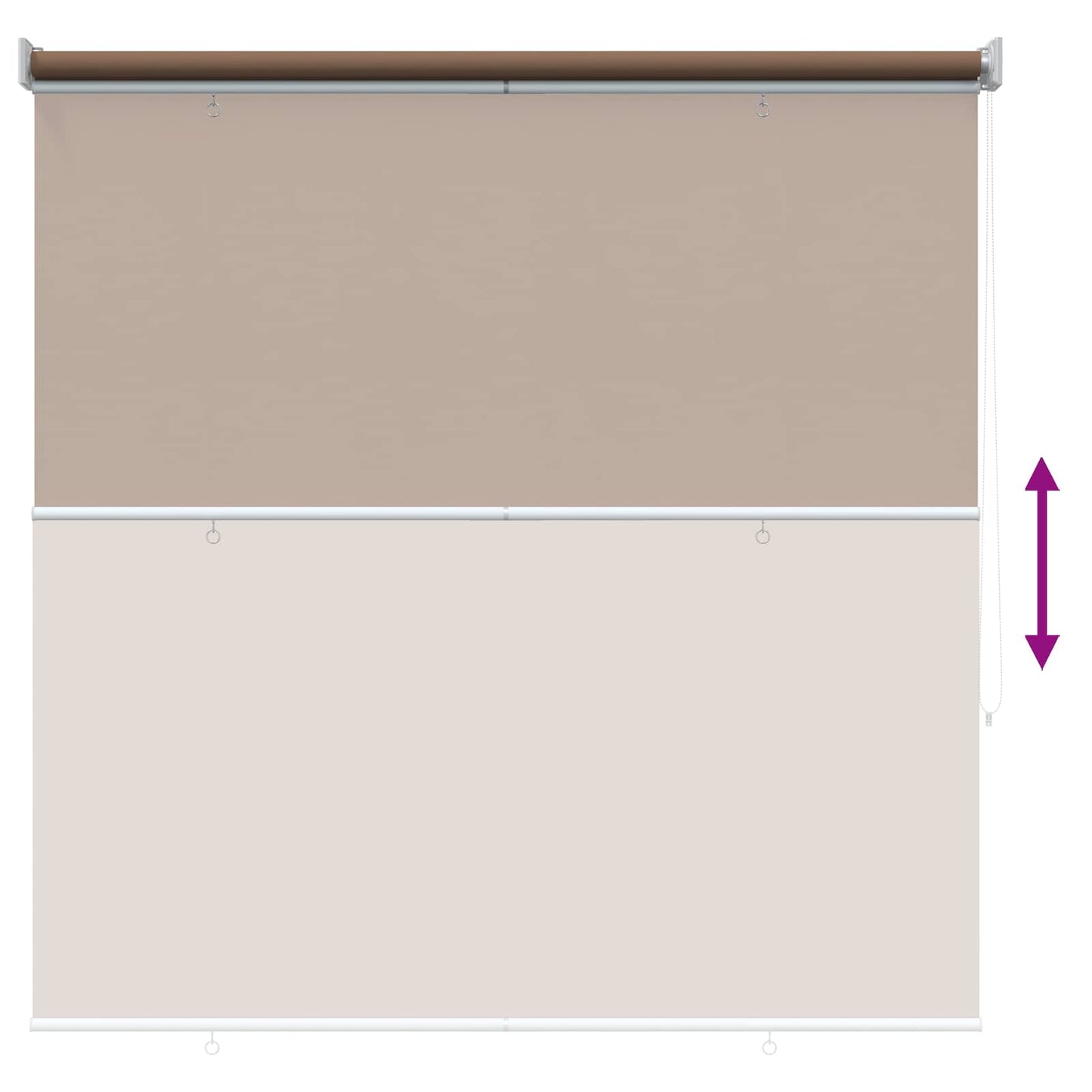 Rullegardin UV-beskyttelse Gråbrun 120 x 230 cm Polyester