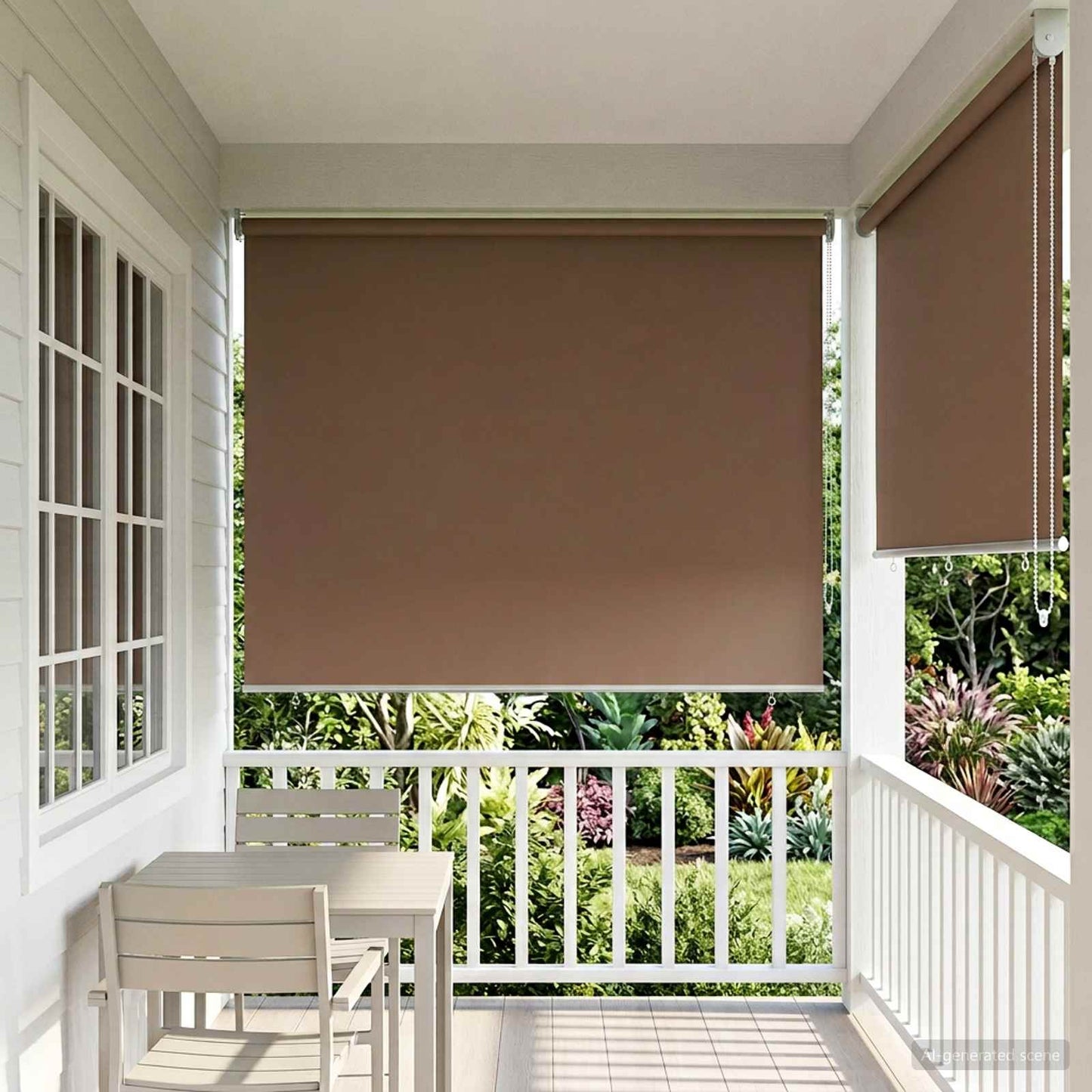 Rullegardin UV-beskyttelse Gråbrun 180 x 230 cm Polyester