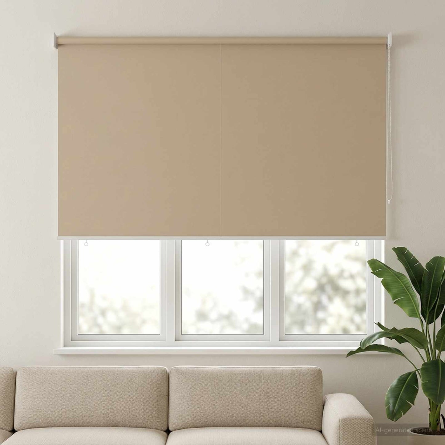 Rullegardin UV-beskyttelse Beige 160 x 140 cm Polyester