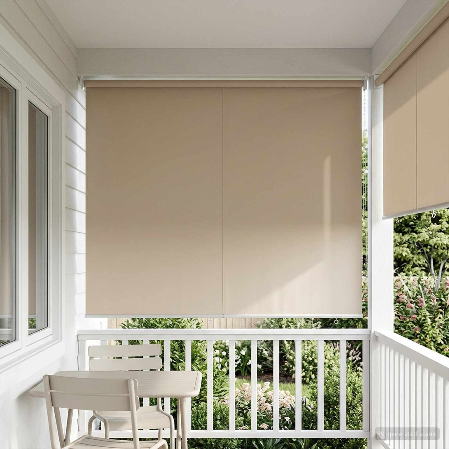 Rullegardin UV-beskyttelse Beige 200 x 140 cm Polyester