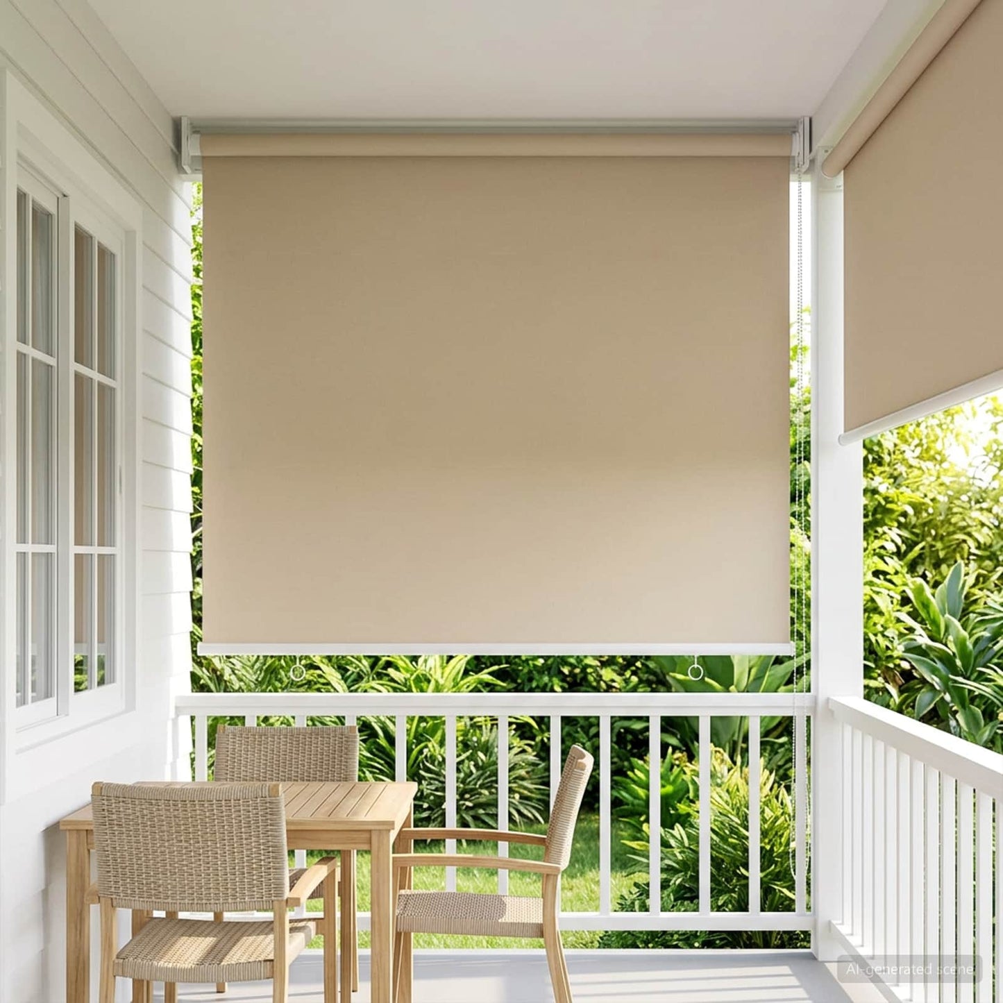 Rullegardin UV-beskyttelse Beige 80 x 230 cm Polyester