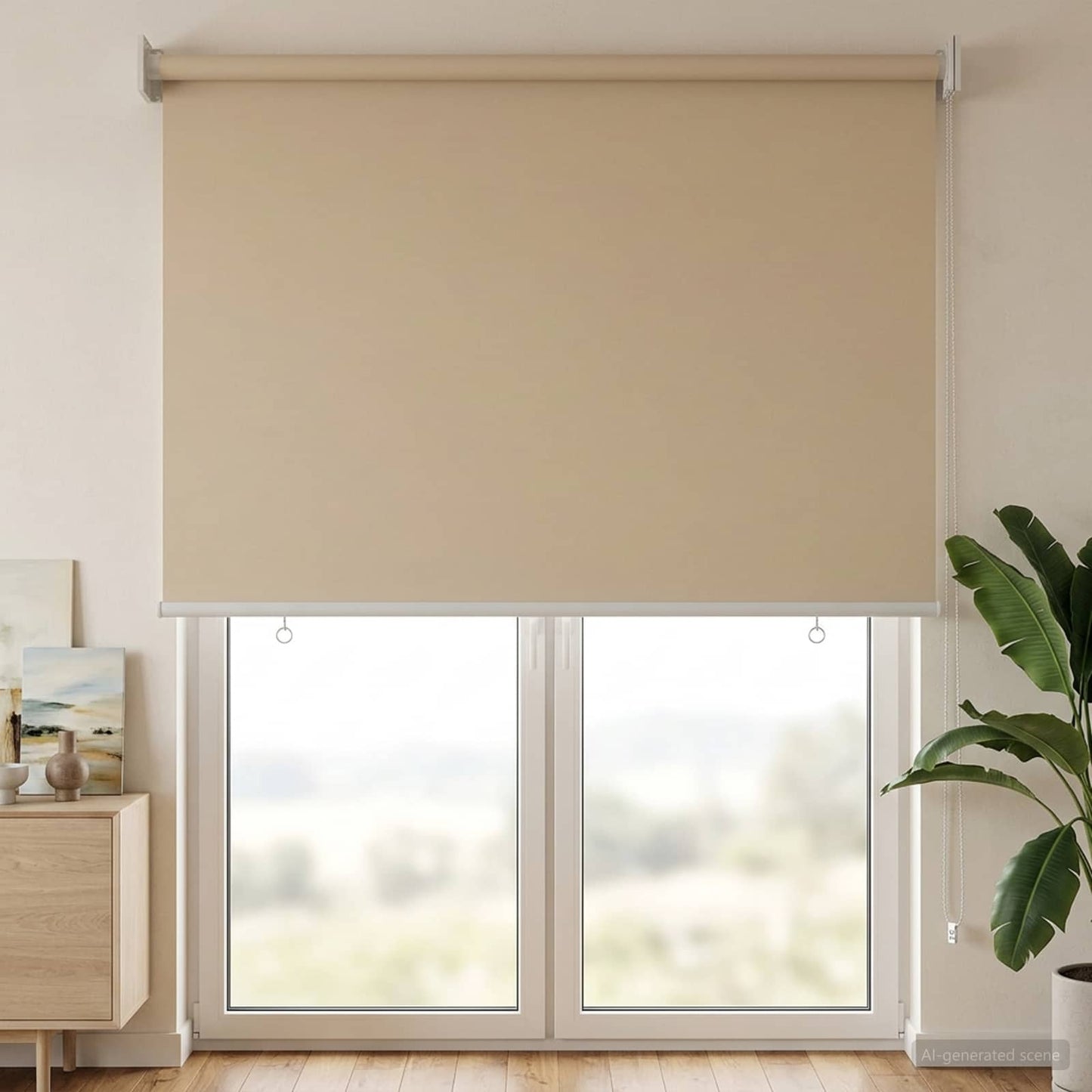 Rullegardin UV-beskyttelse Beige 80 x 230 cm Polyester