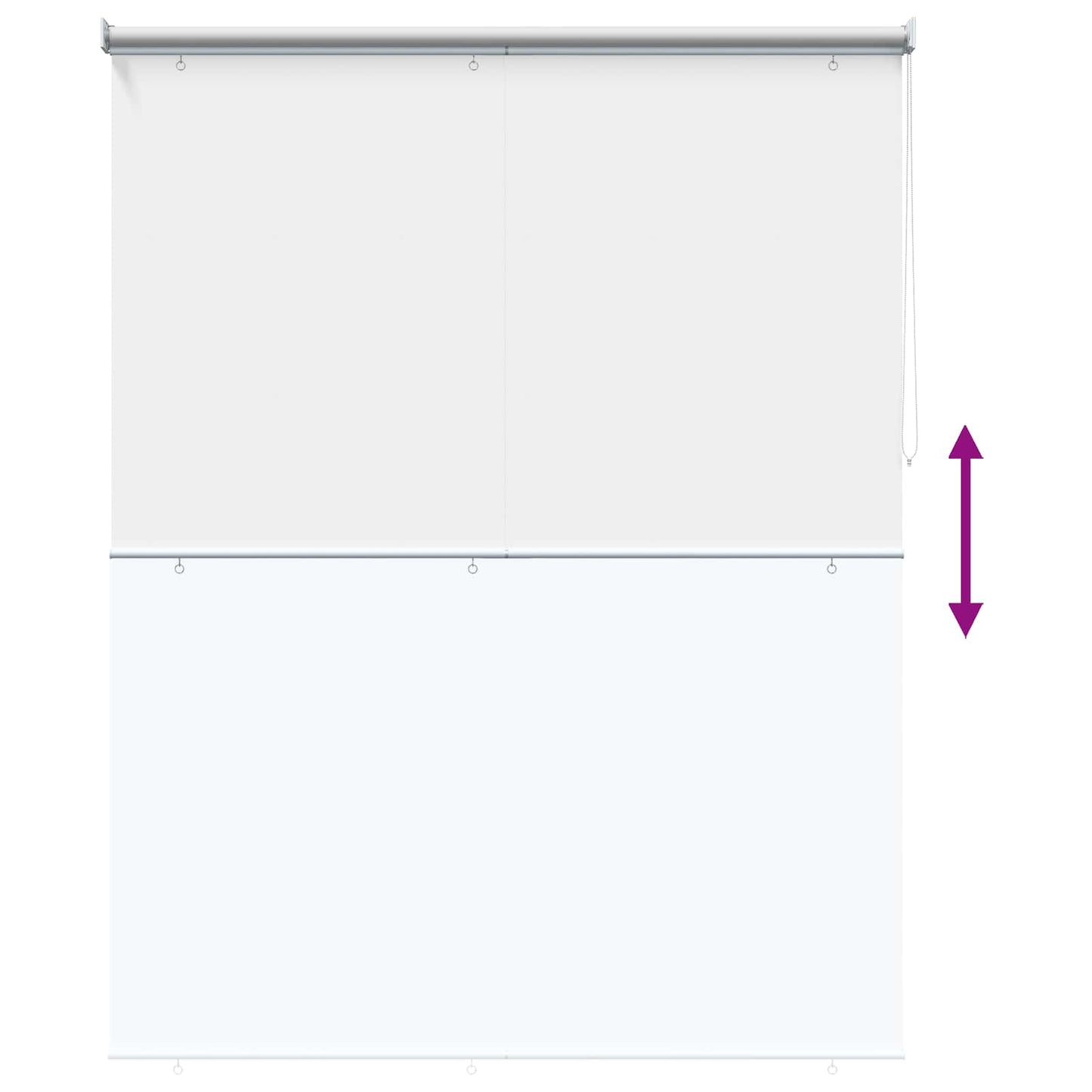 Rullegardin UV-beskyttelse Hvit 160 x 140 cm Polyester