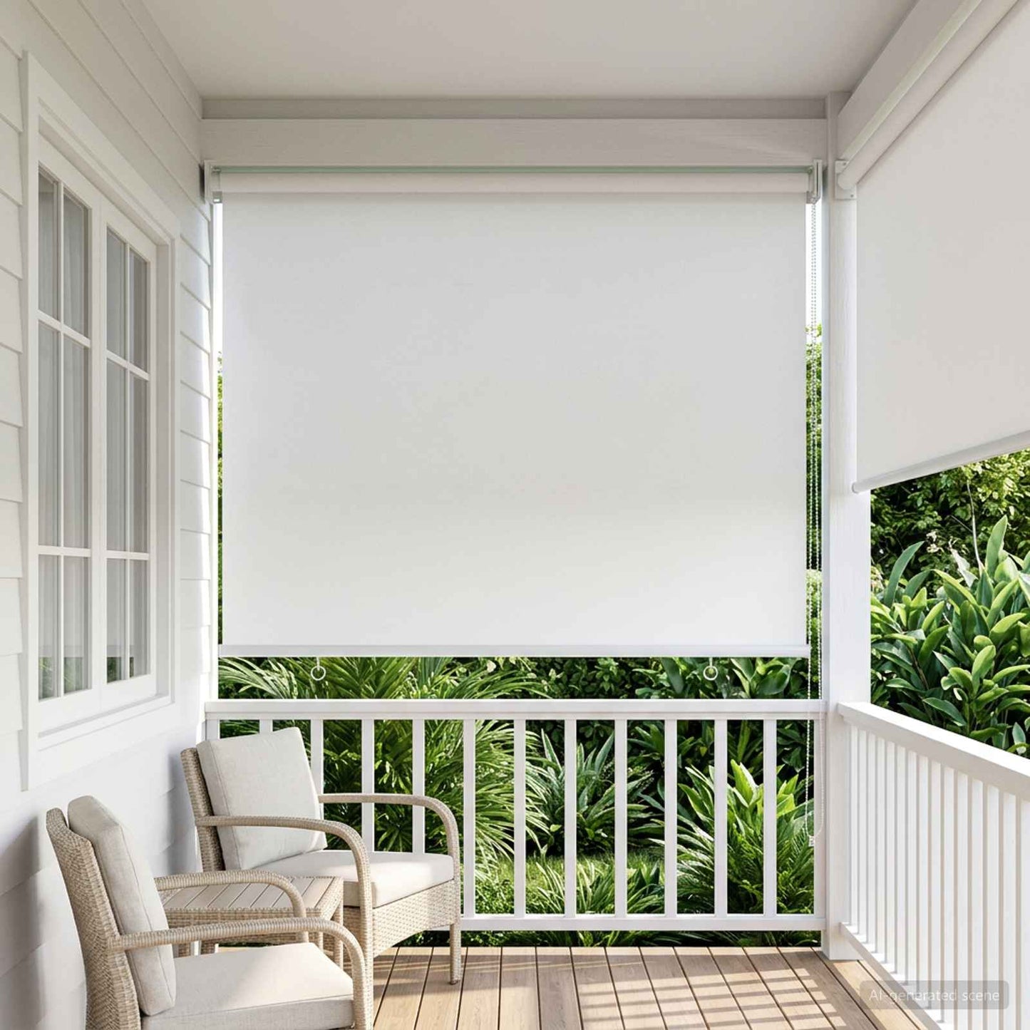 Rullegardin UV-beskyttelse Hvit 60 x 230 cm Polyester