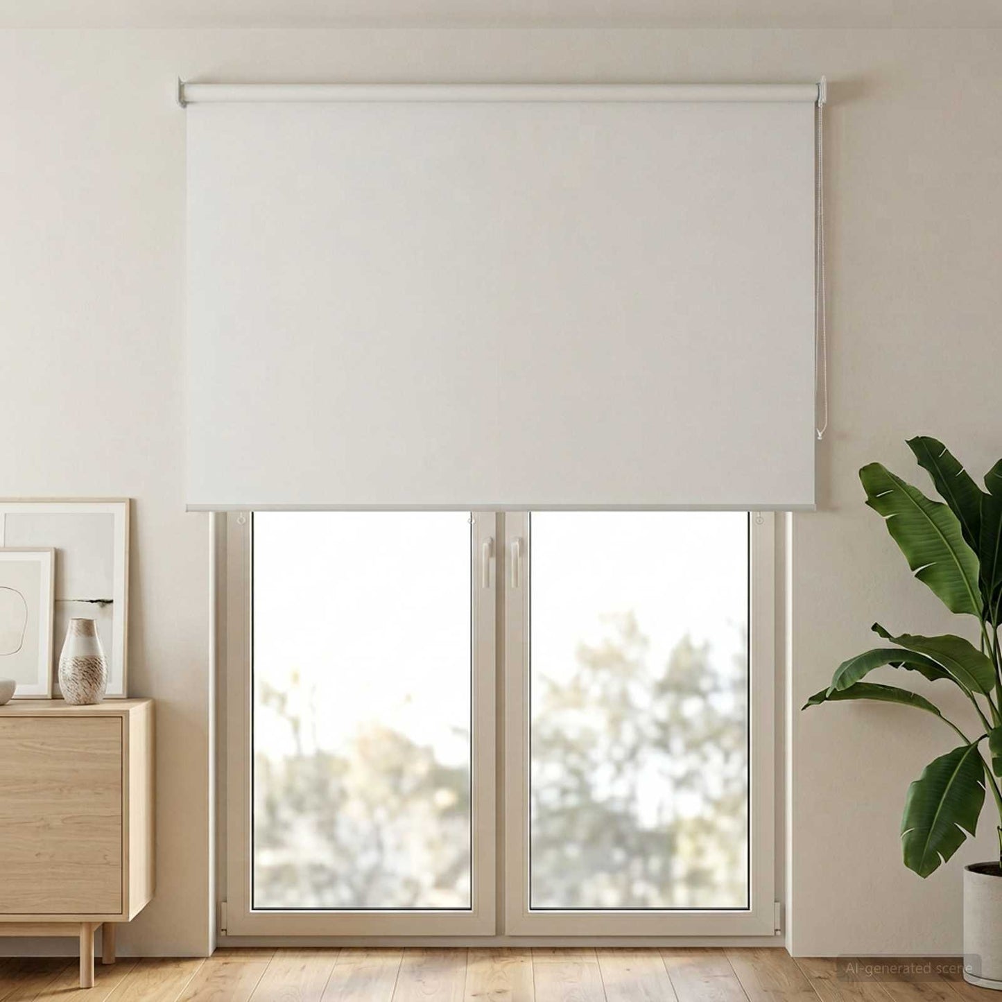 Rullegardin UV-beskyttelse Hvit 160 x 230 cm Polyester