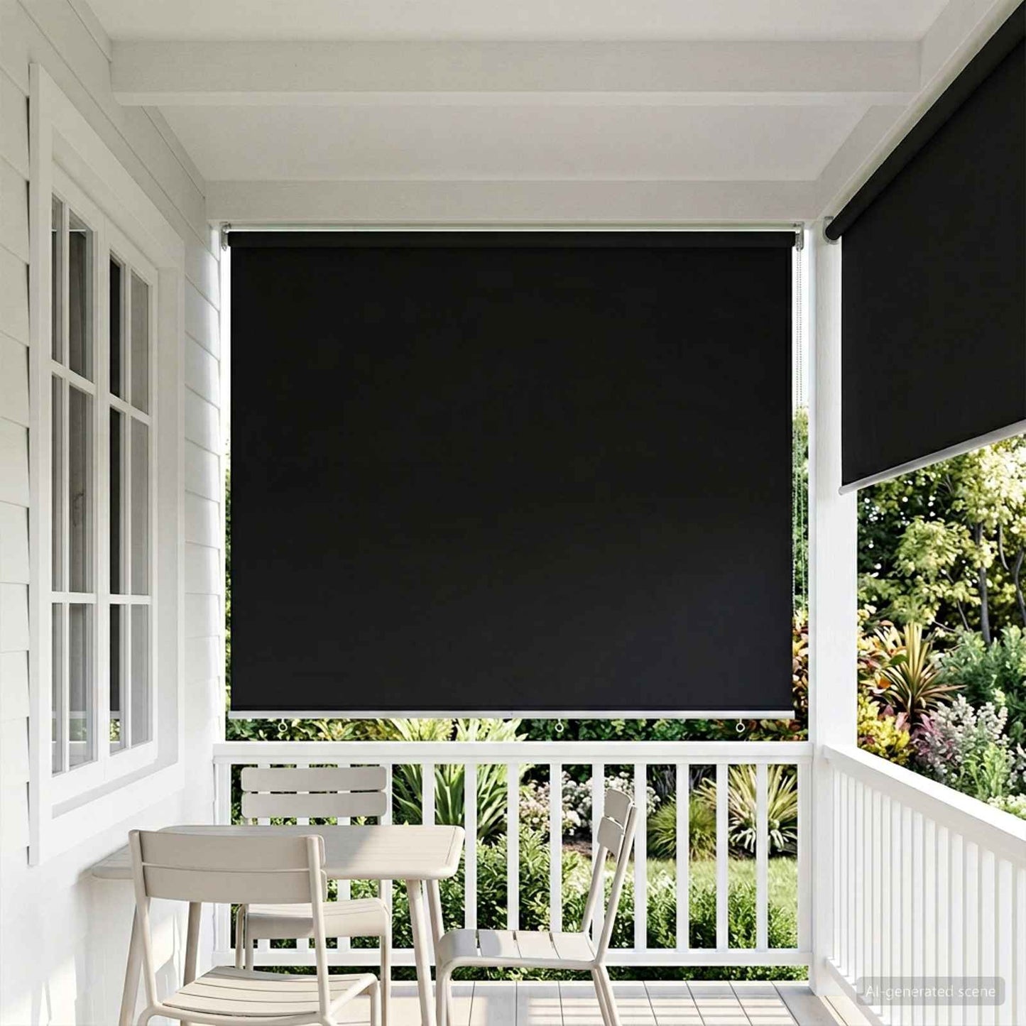 Rullegardin UV-beskyttelse Svart 180 x 140 cm Polyester