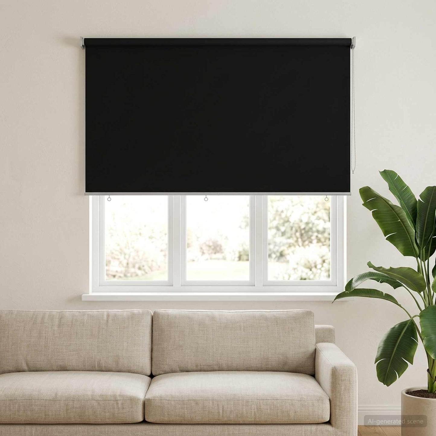 Rullegardin UV-beskyttelse Svart 180 x 140 cm Polyester