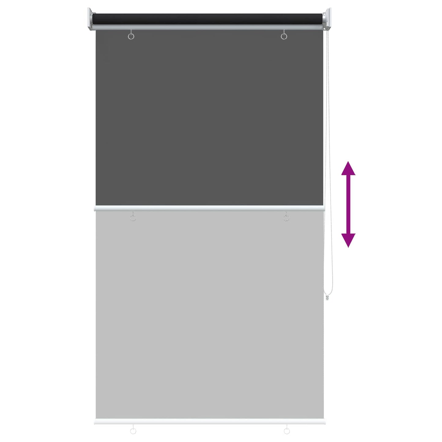 Rullegardin UV-beskyttelse Svart 80 x 230 cm Polyester