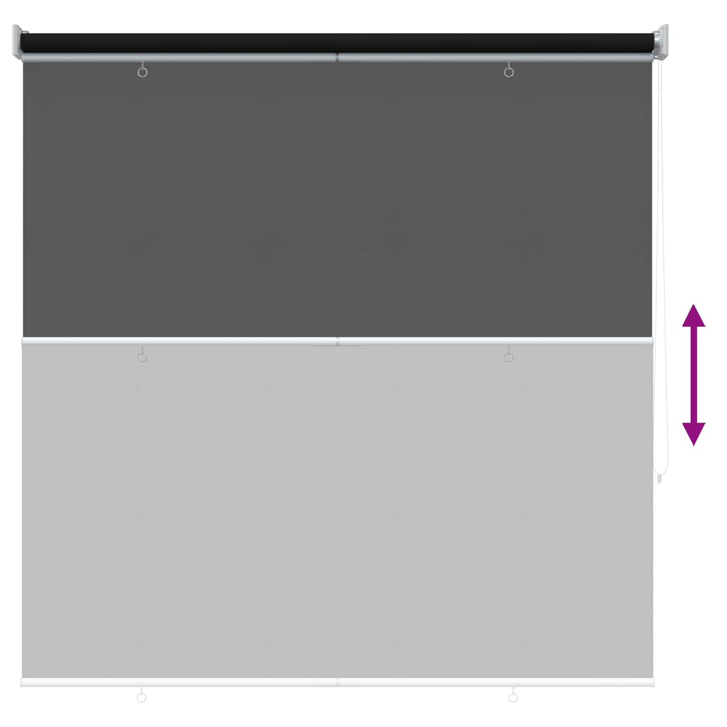 Rullegardin UV-beskyttelse Svart 120 x 230 cm Polyester