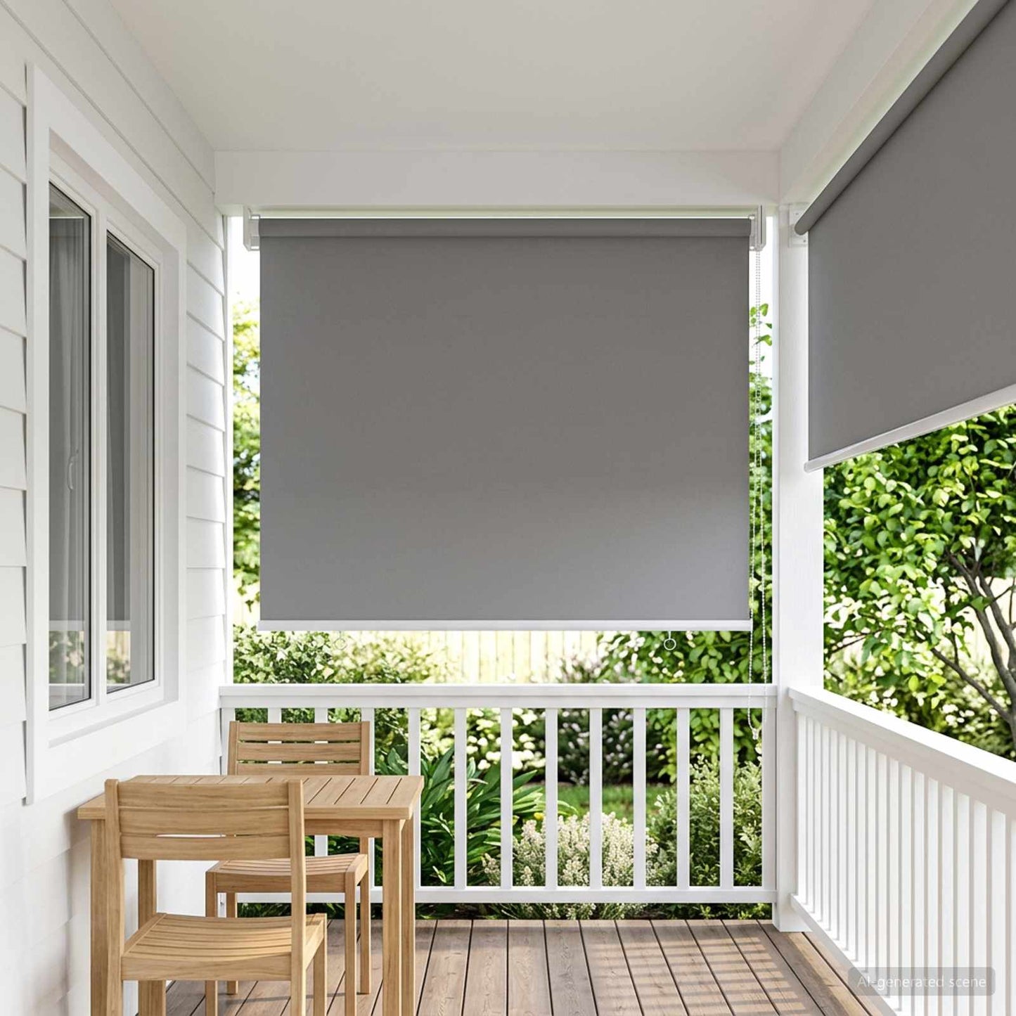 Rullegardin UV-beskyttelse Lysegrå 80 x 140 cm Polyester