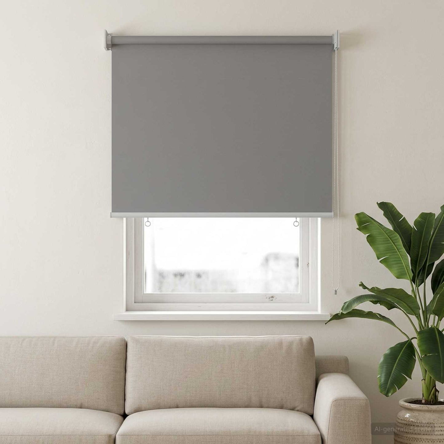 Rullegardin UV-beskyttelse Lysegrå 100 x 140 cm Polyester