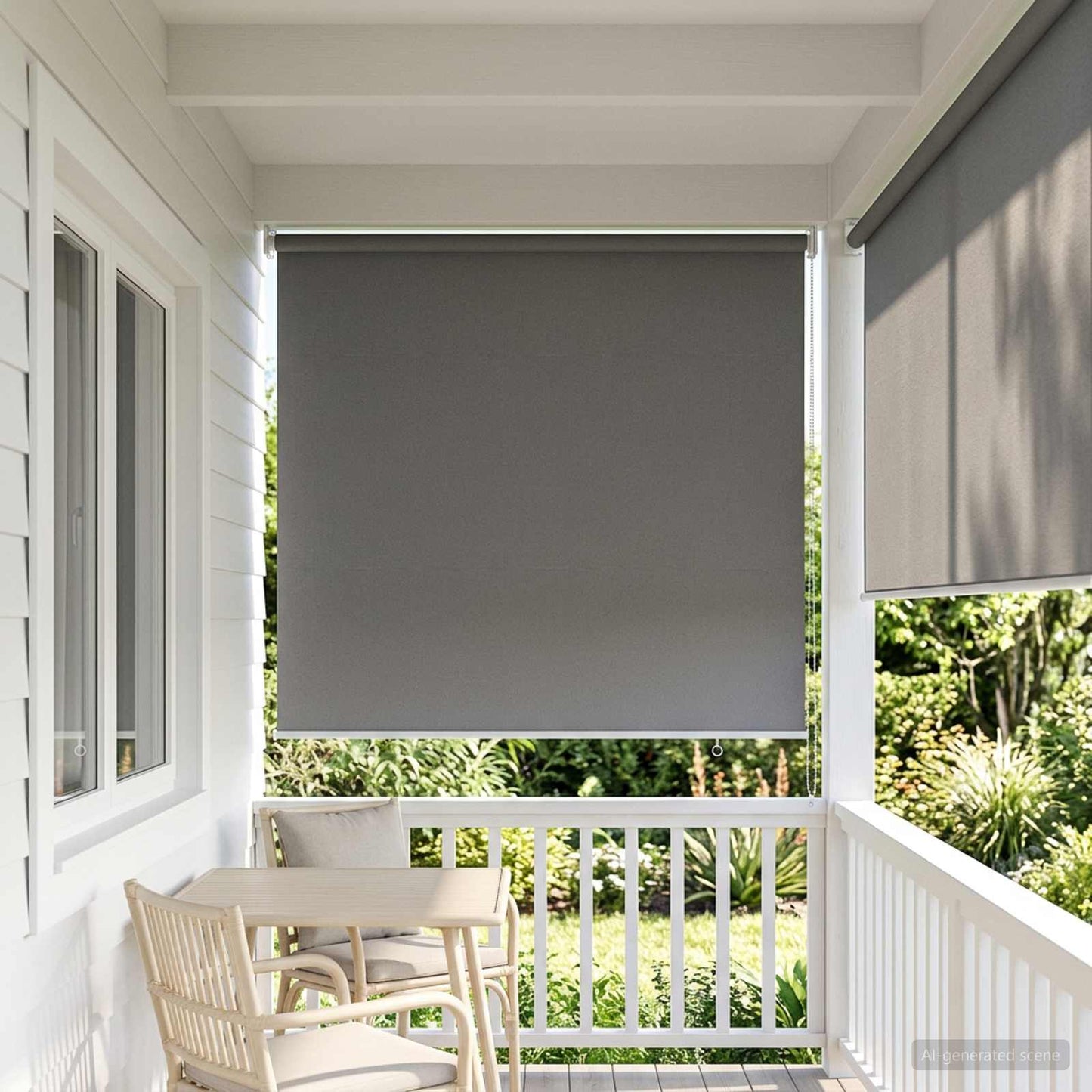 Rullegardin UV-beskyttelse Lysegrå 60 x 230 cm Polyester